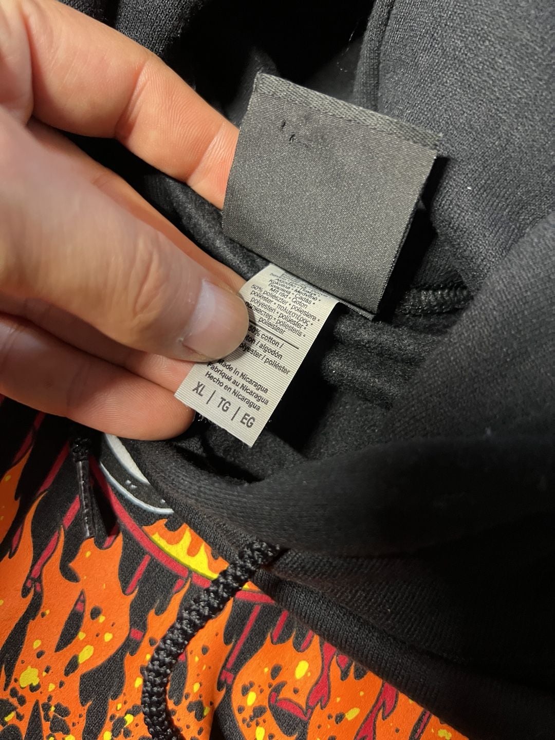Thrasher Flame Hoodie Size XL Black 5