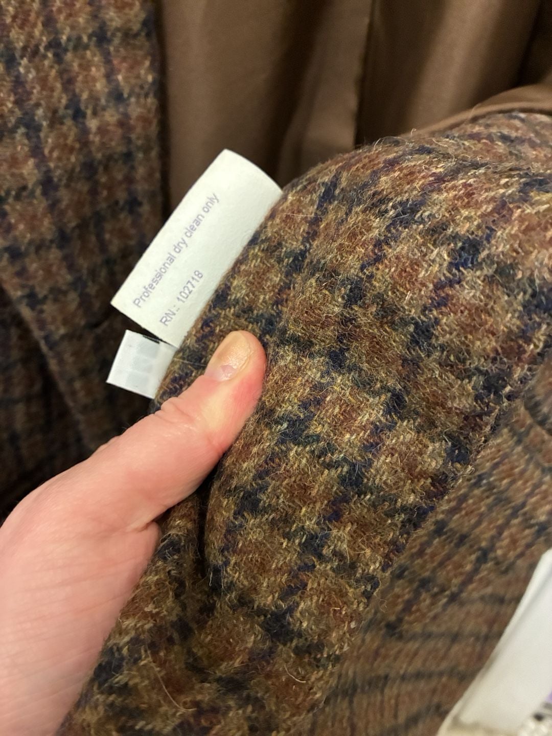 Vintage 1990s Eska Internationale Wool Plaid Blazer Size 14 Brown Tweed Jacket 5