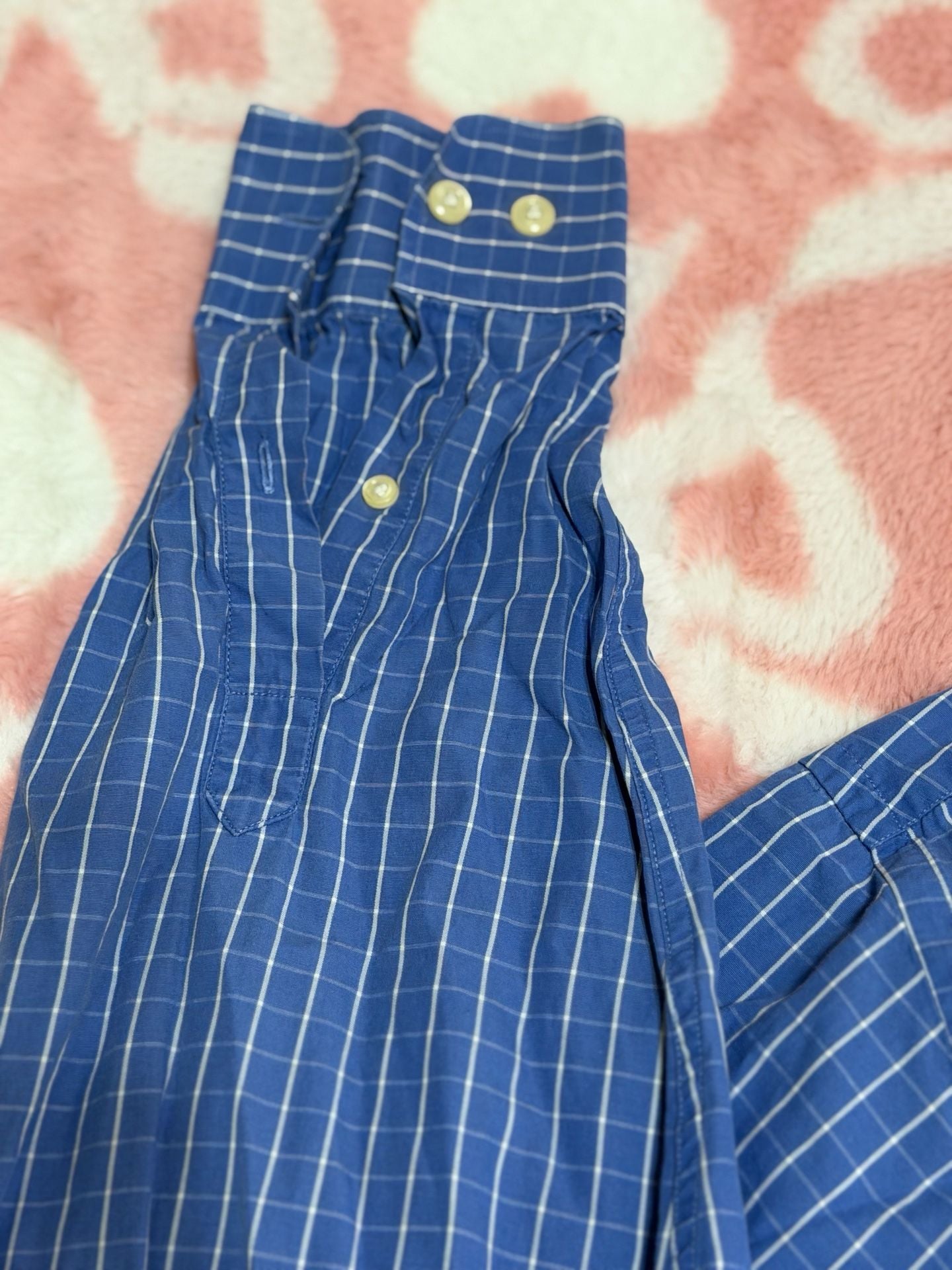 Nautica Long Sleeve Button Down Shirt Size 16 32/33 Blue Plaid 5