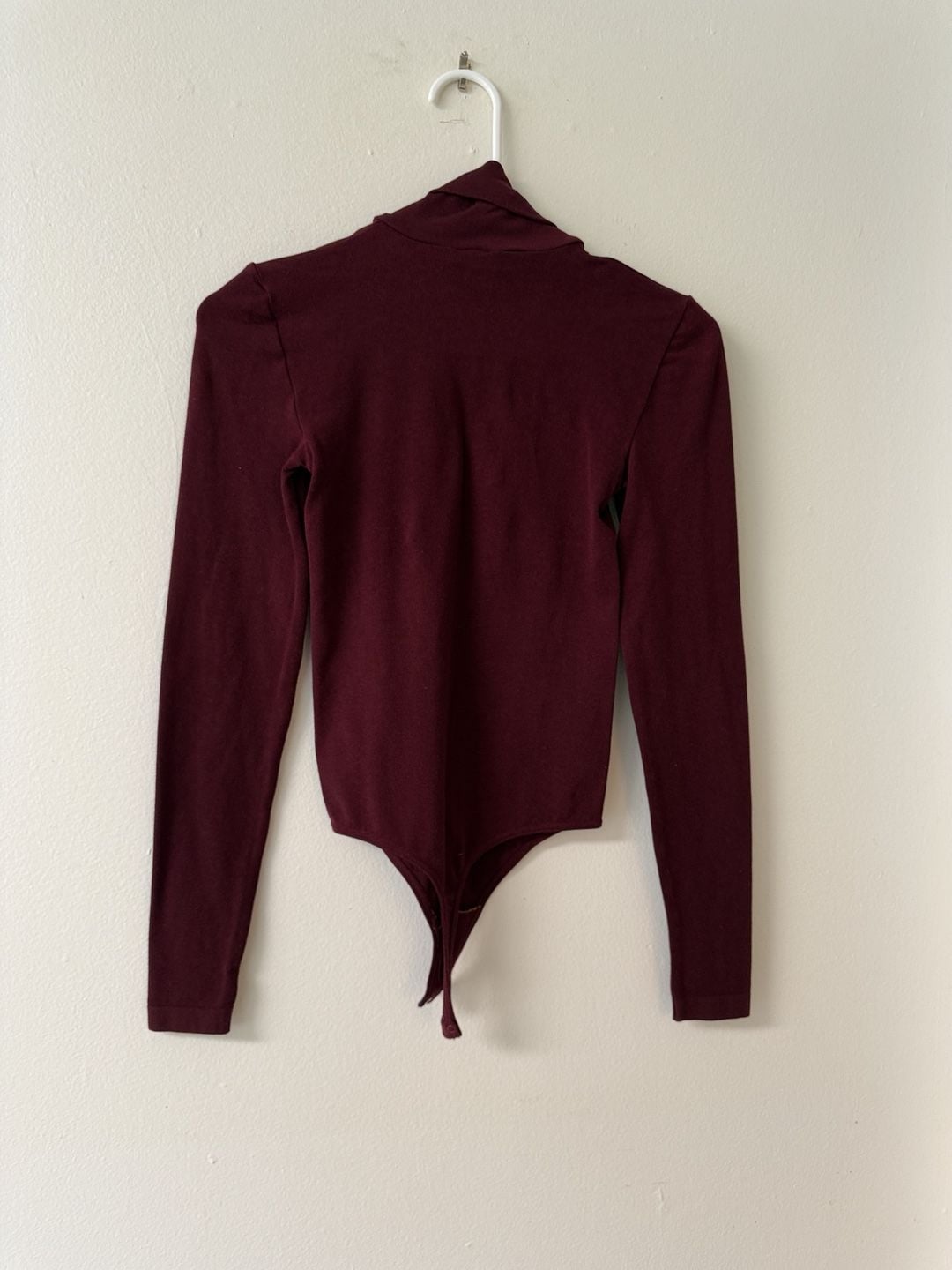 Wolford Turtleneck Bodysuit Size S Burgundy Long Sleeve 4