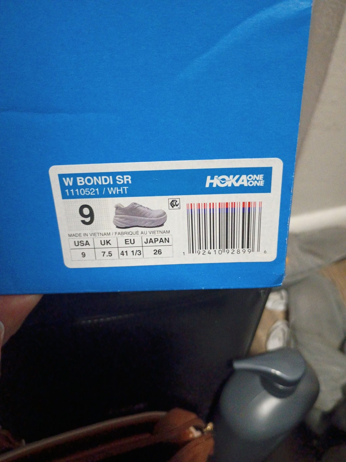 Hoka One One W Bondi SR Size 9 White Sneakers 1