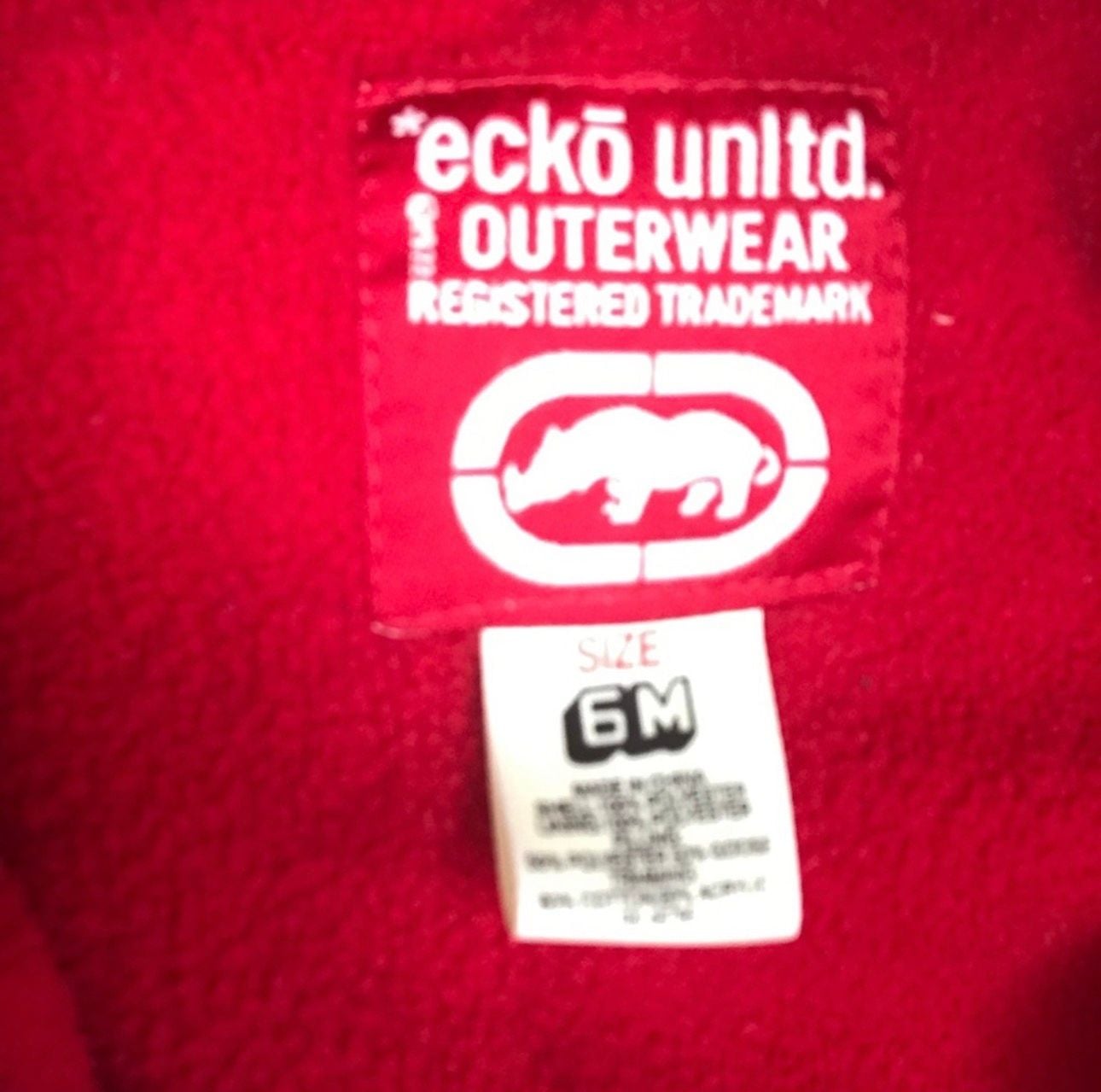 Ecko Unltd. Jacket Size 18M Black Red Full Zip 4
