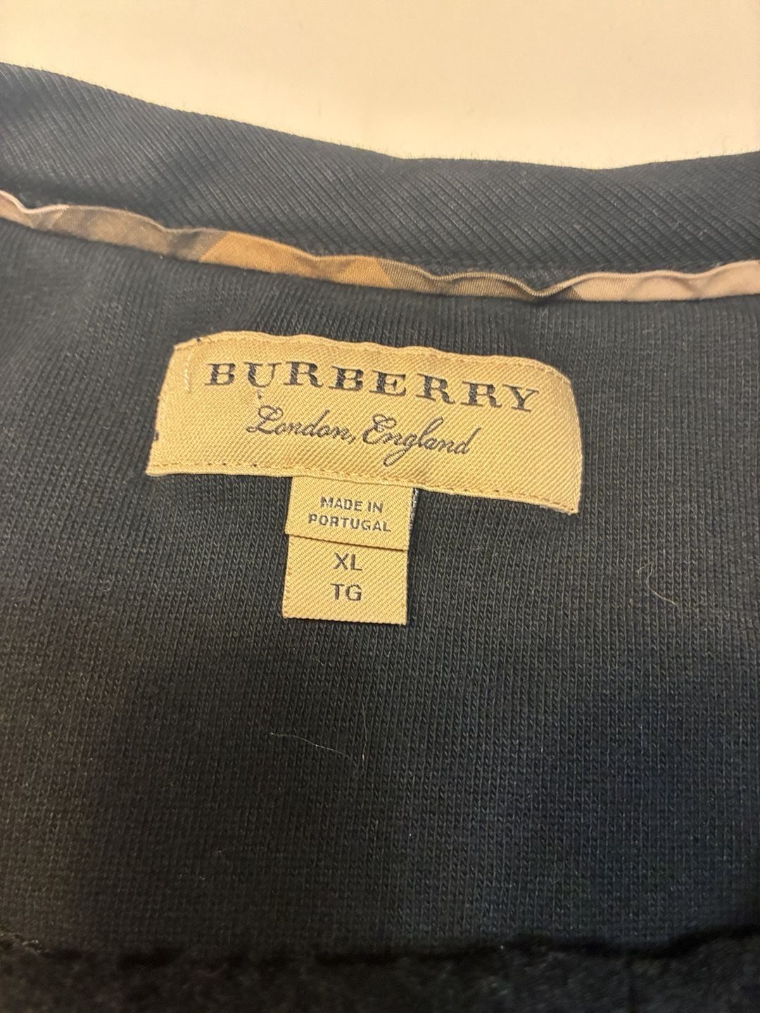 Burberry London England Sweatshirt XL Black Gray Raglan Pocket 6