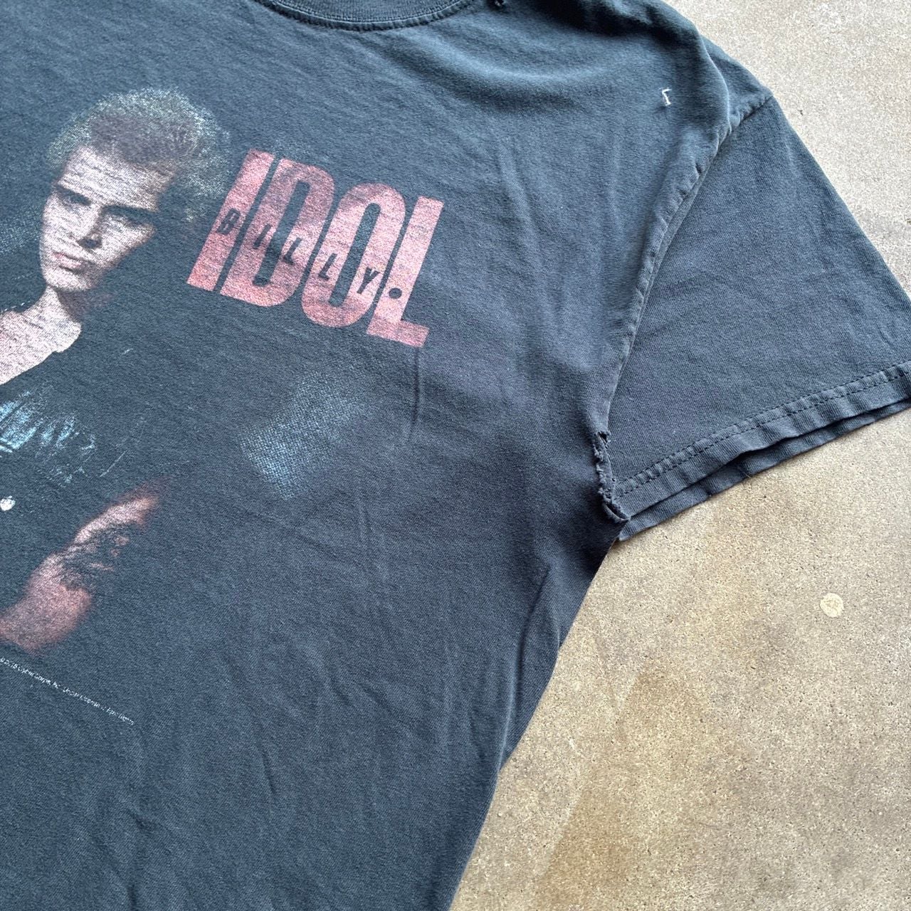 Y2K Gildan Billy Idol Graphic T-Shirt Size L Black Rock Concert 3