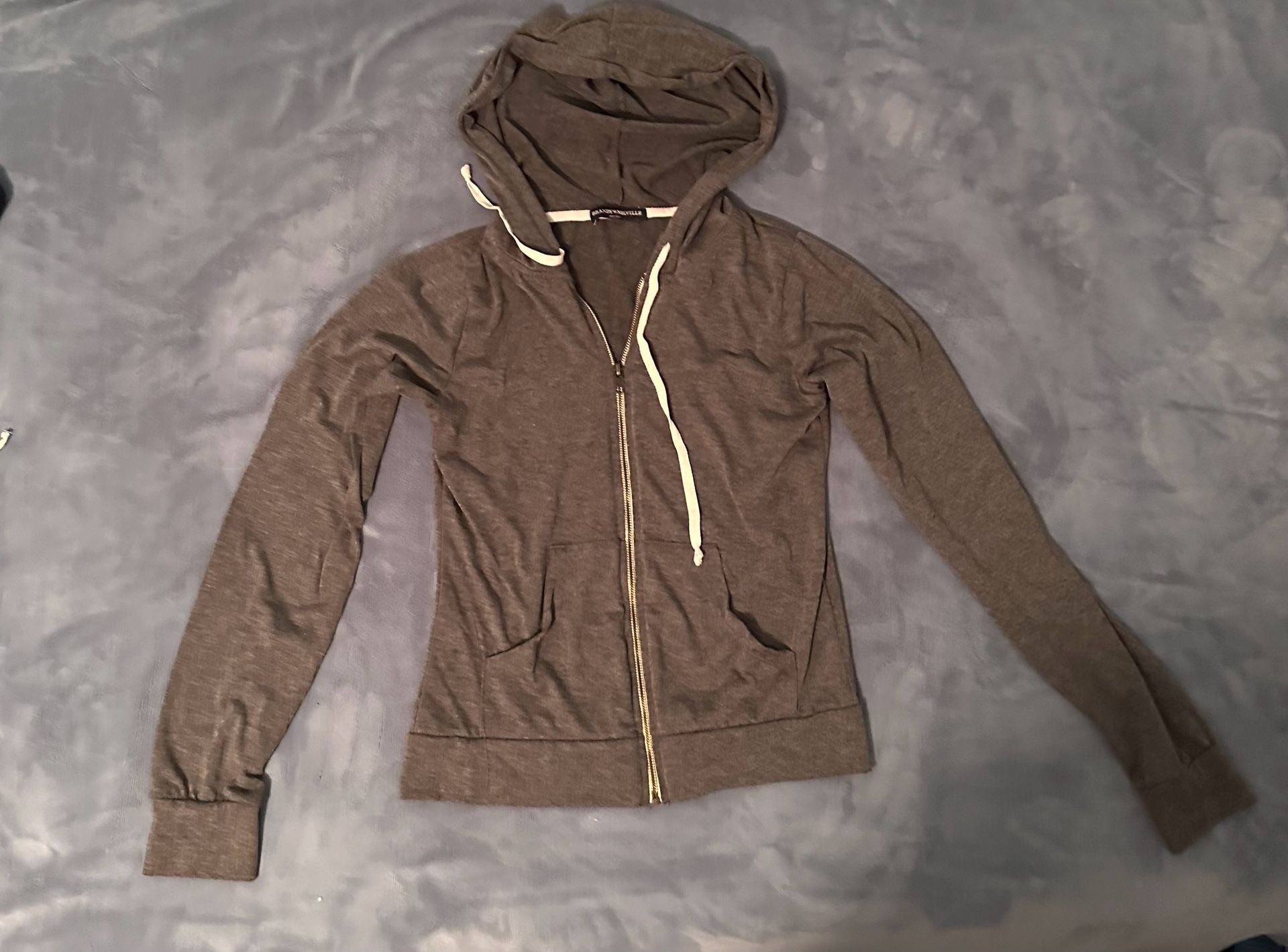 Brandy Melville Full Zip Hoodie Gray 2