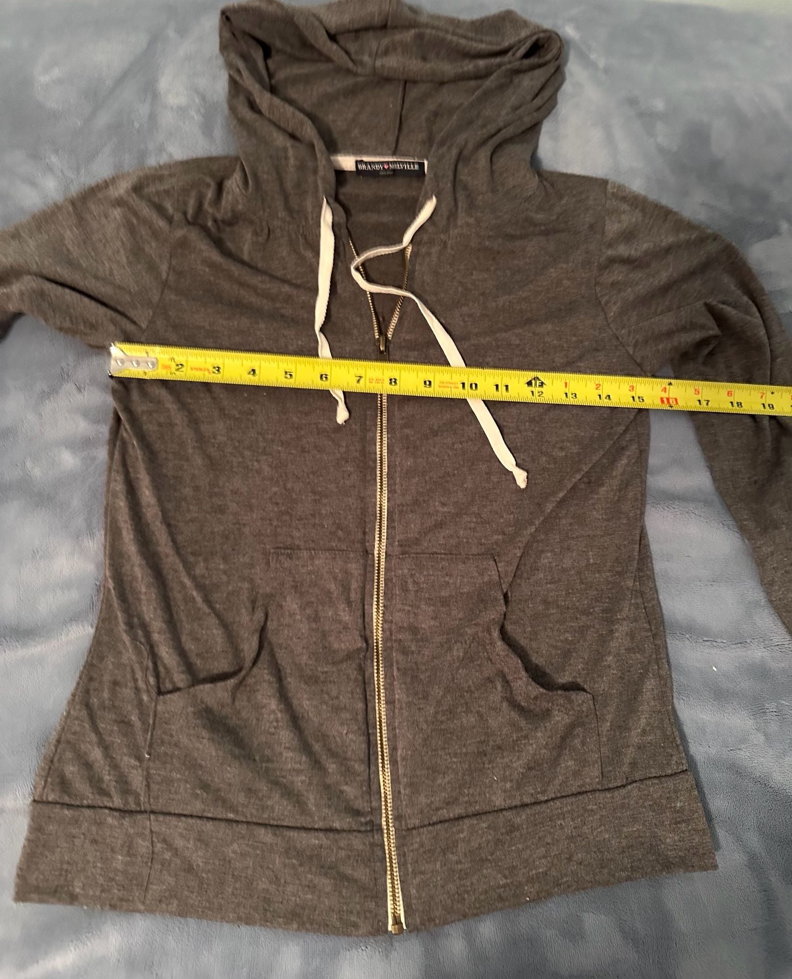 Brandy Melville Full Zip Hoodie Gray 6