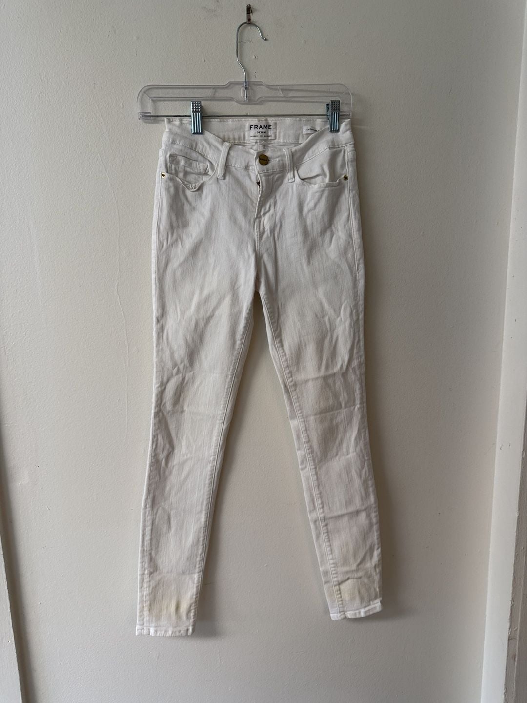 FRAME Denim Skinny Jeans Size 26 White 2