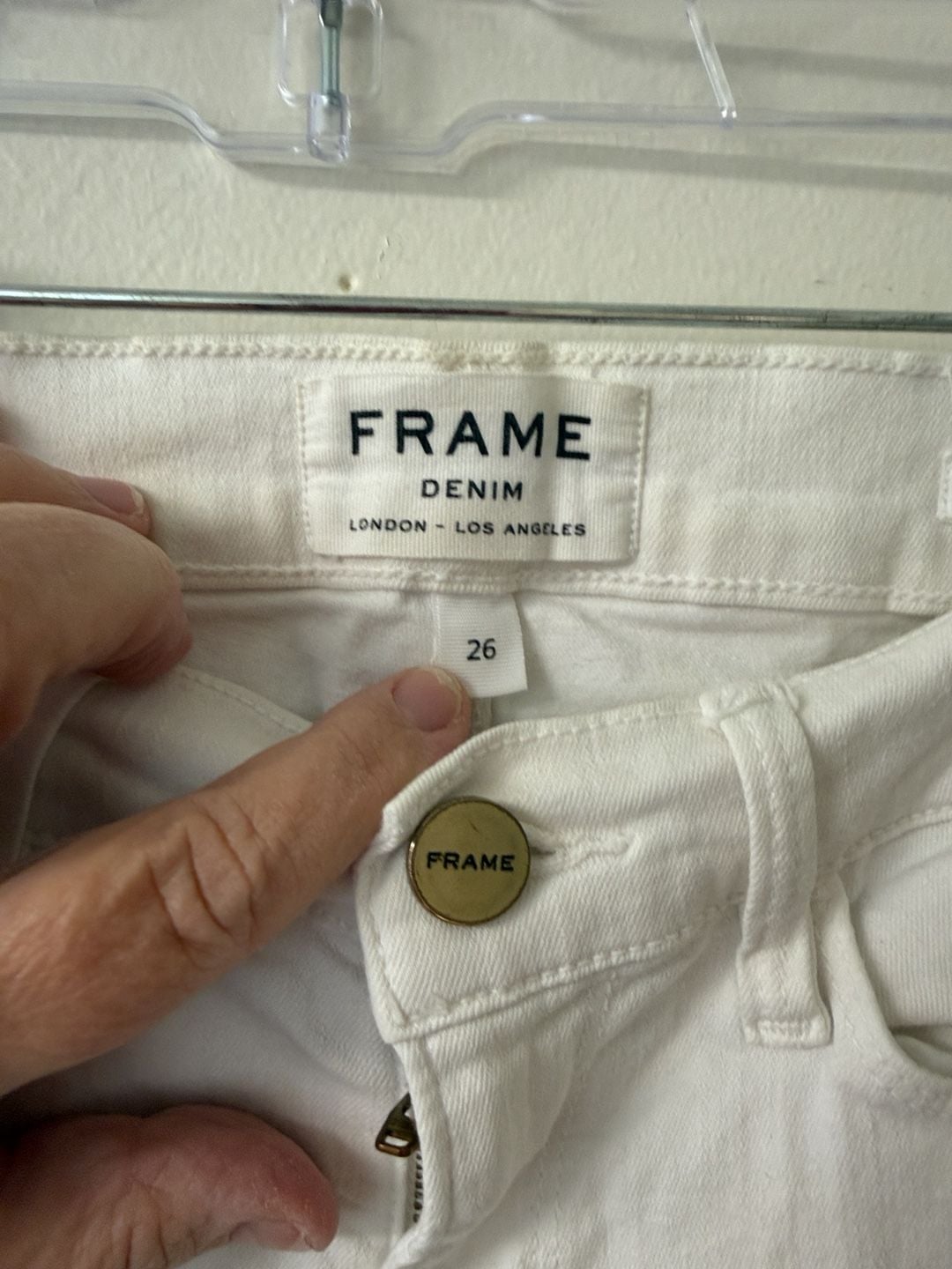 FRAME Denim Skinny Jeans Size 26 White 3