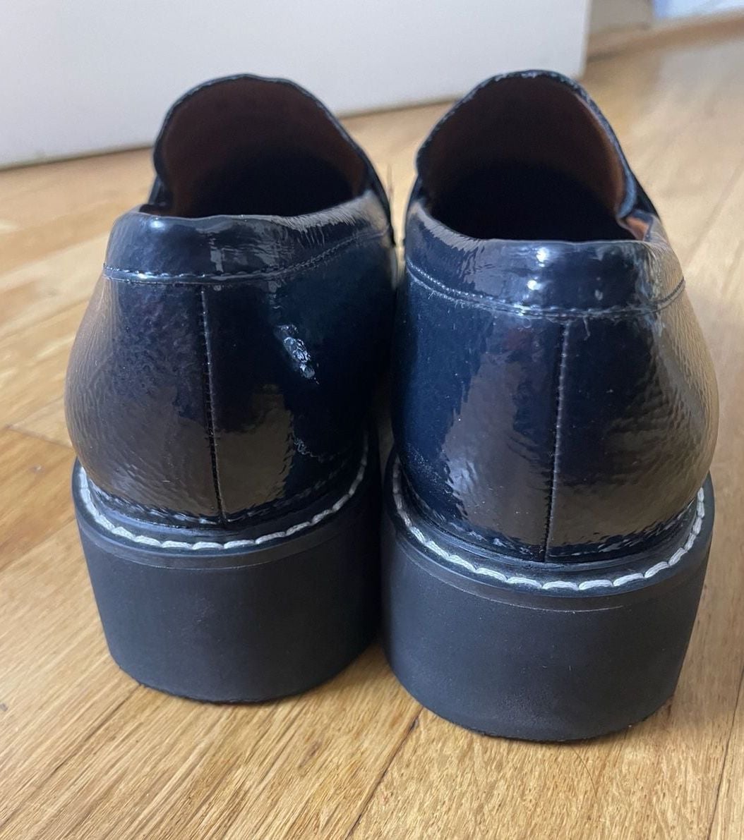 Women’s Blue Leather Penny Loafers 4