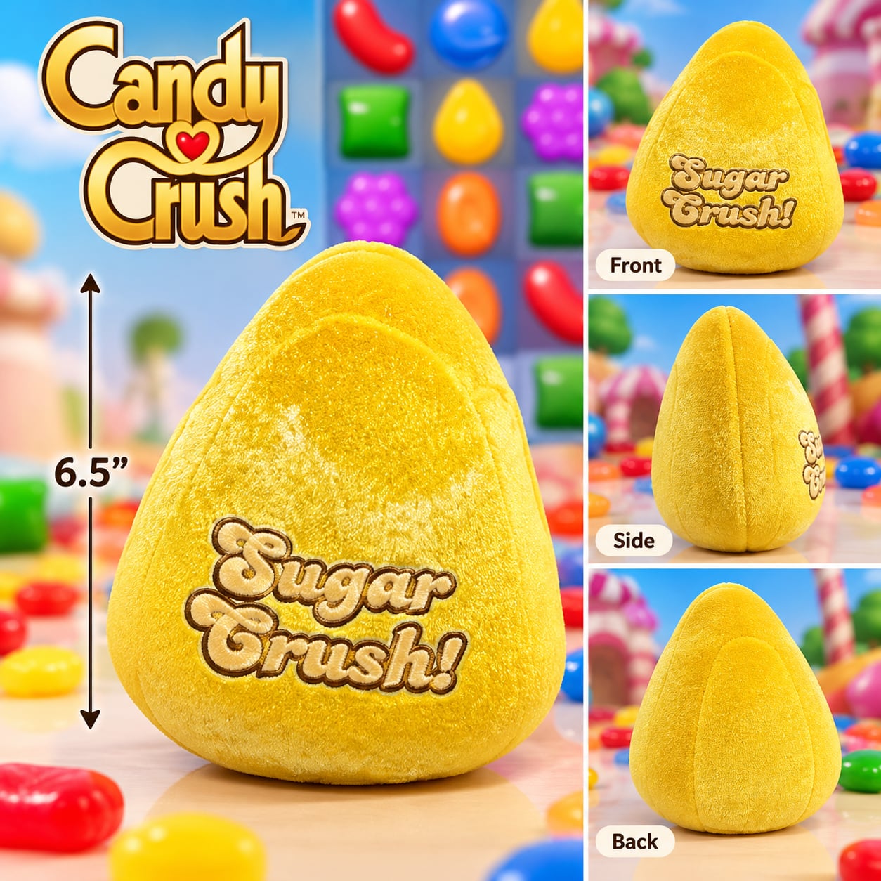 Candy Crush Sugar Crush Yellow Plush Toy Pillow 1