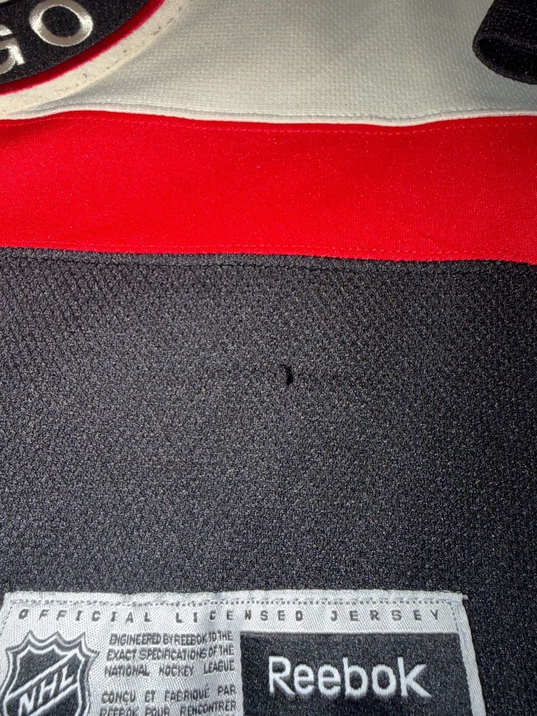 Reebok Chicago Blackhawks Hockey Jersey Size S Black Red 5