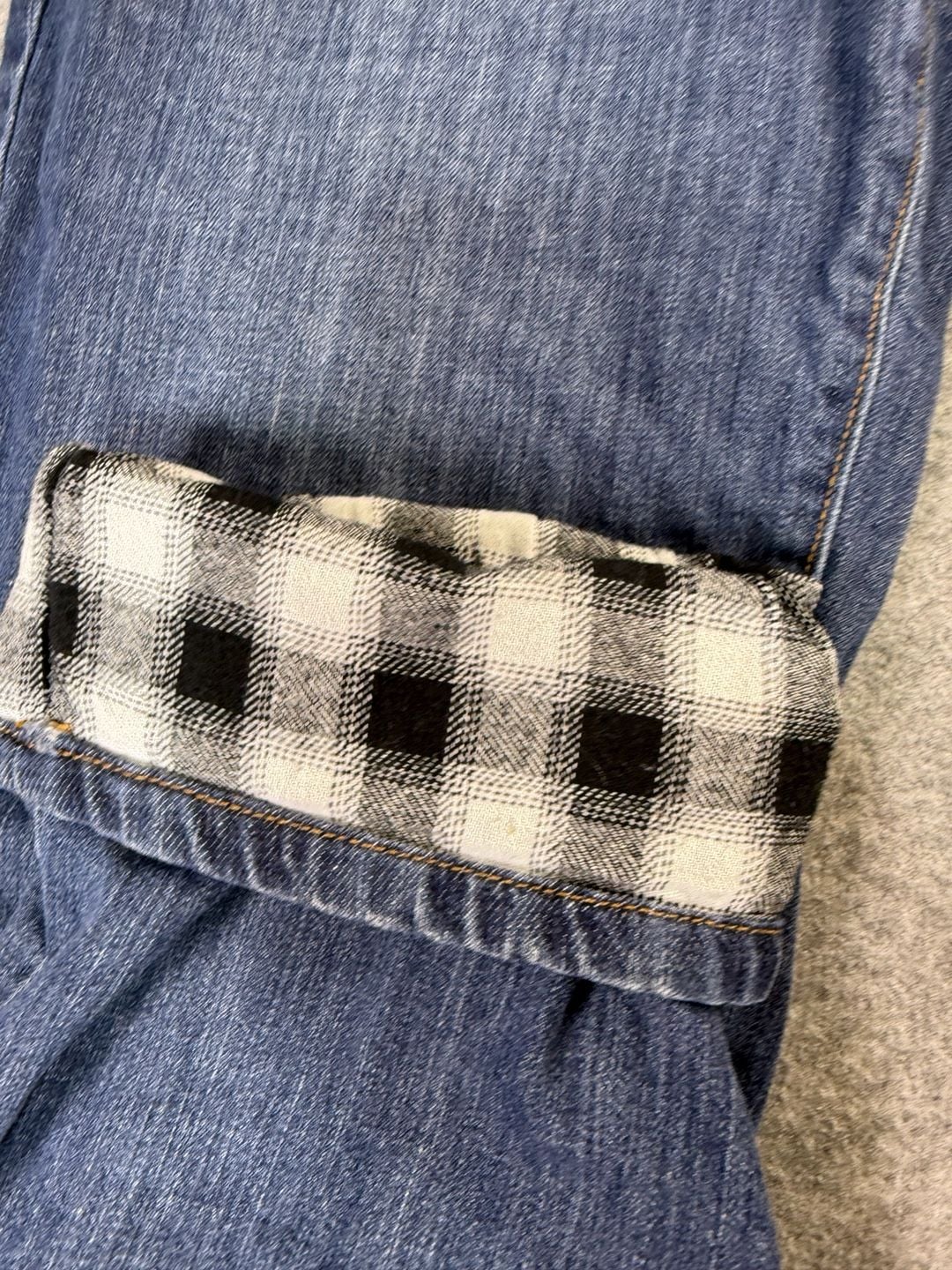 Eddie Bauer Boyfriend Midrise Slim Jeans Size T14 Flannel Lined Blue 5