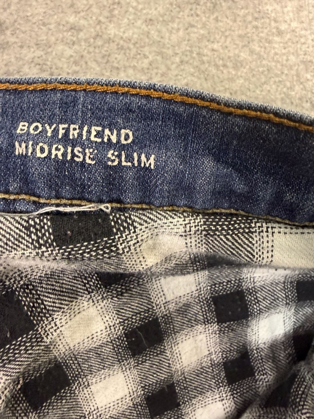 Eddie Bauer Boyfriend Midrise Slim Jeans Size T14 Flannel Lined Blue 7