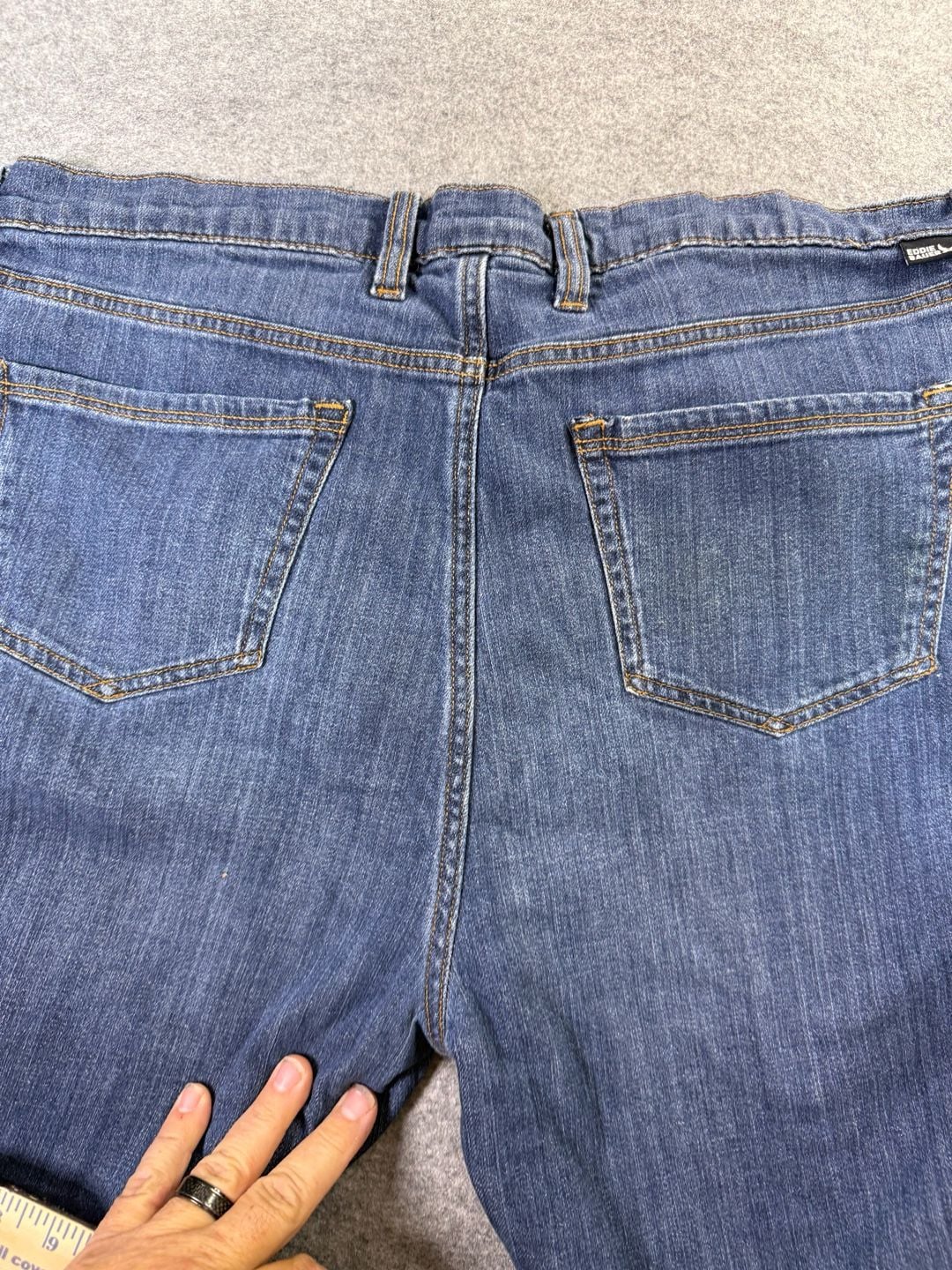Eddie Bauer Boyfriend Midrise Slim Jeans Size T14 Flannel Lined Blue 12