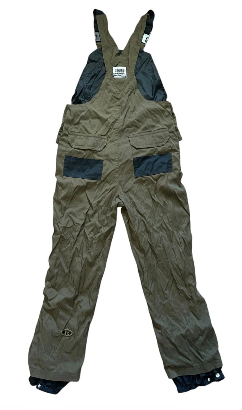 Vintage Killer Loop Snow Bib Overalls Olive Green Small 3