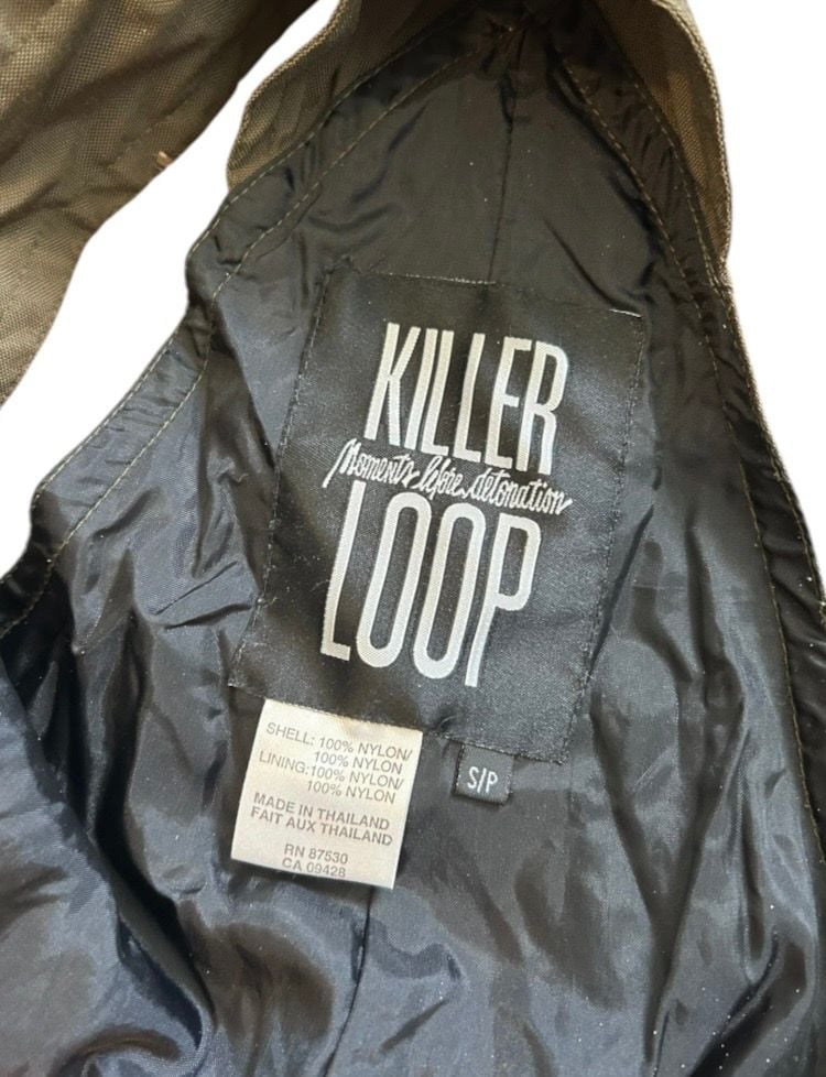 Vintage Killer Loop Snow Bib Overalls Olive Green Small 4