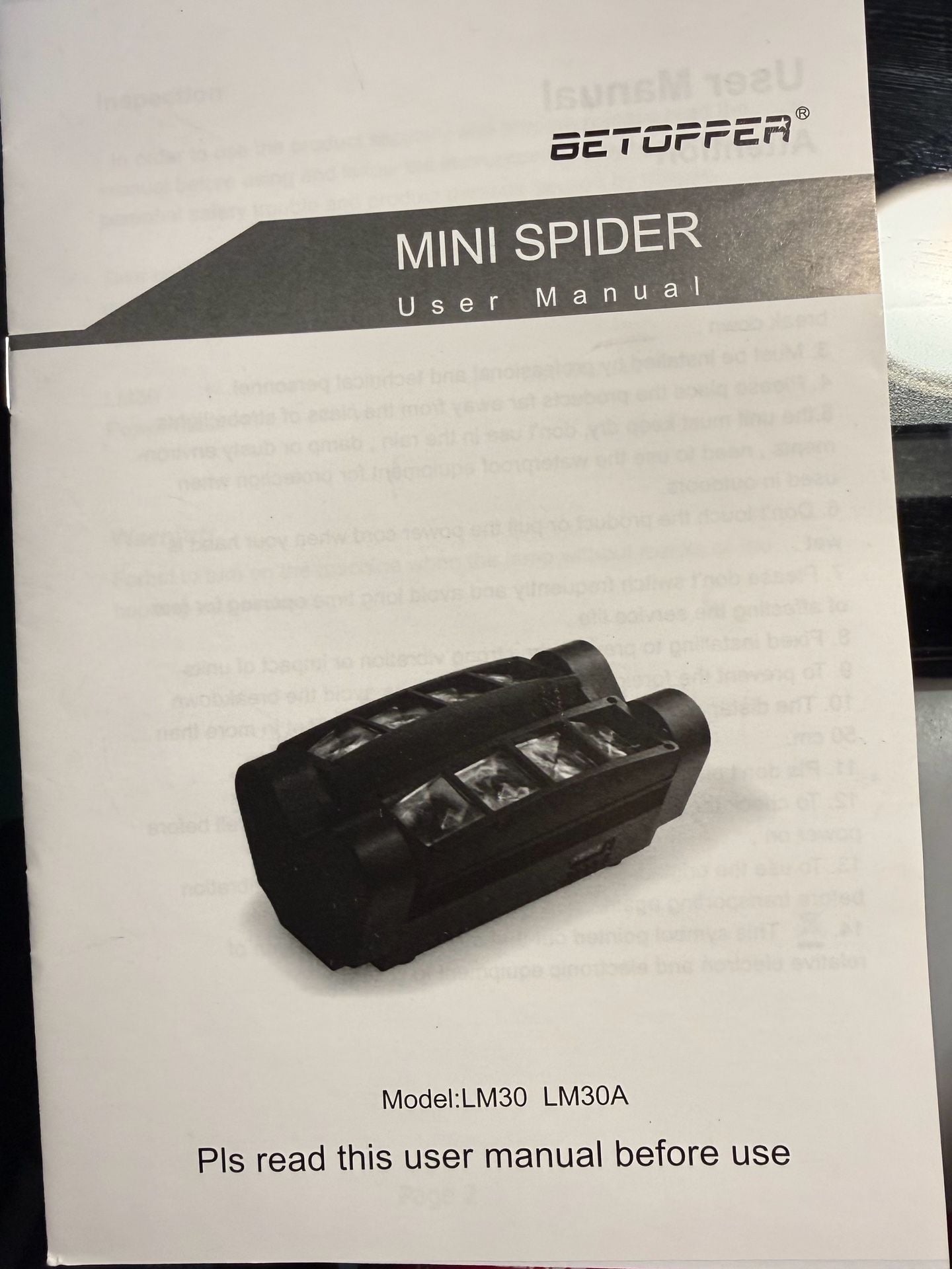 Betopper Mini Spider Stage Light LM30 LM30A 4