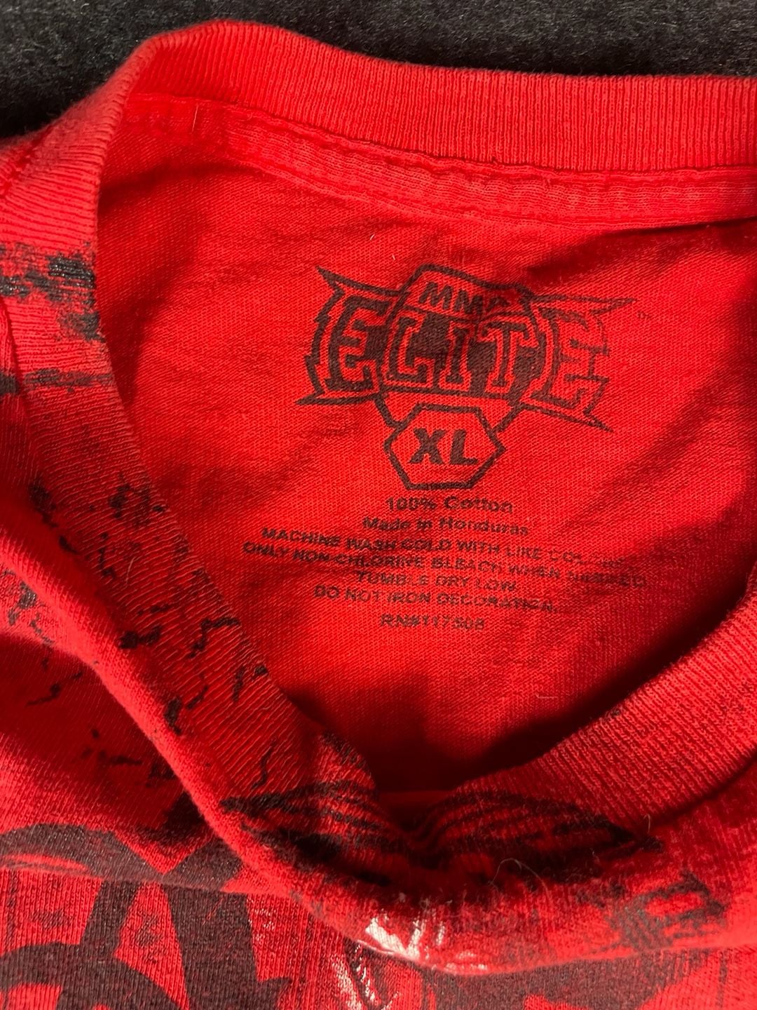 MMA Elite Graphic Print T-Shirt Red Skull Cross 3