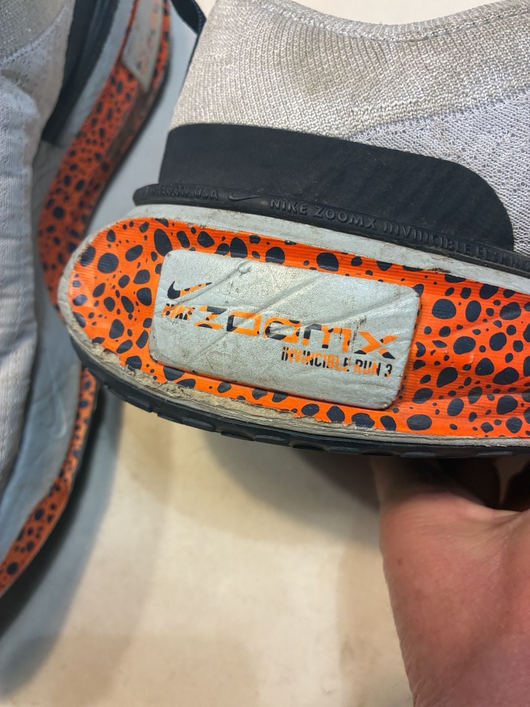 Nike ZoomX Invincible Run 3 Running Shoes Orange Black Leopard 5