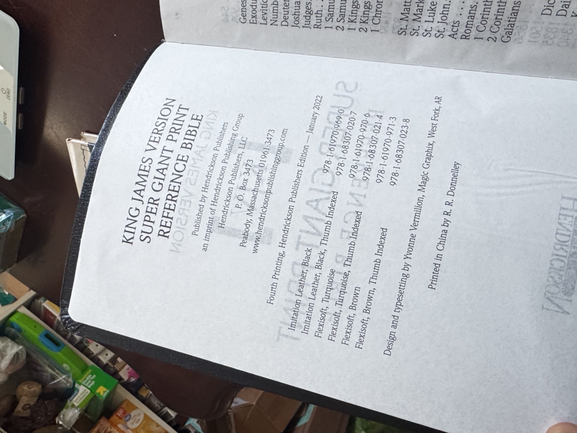 Super GIANT Print Hendrickson Bibles King James Version Reference Edition Holy Bible 7