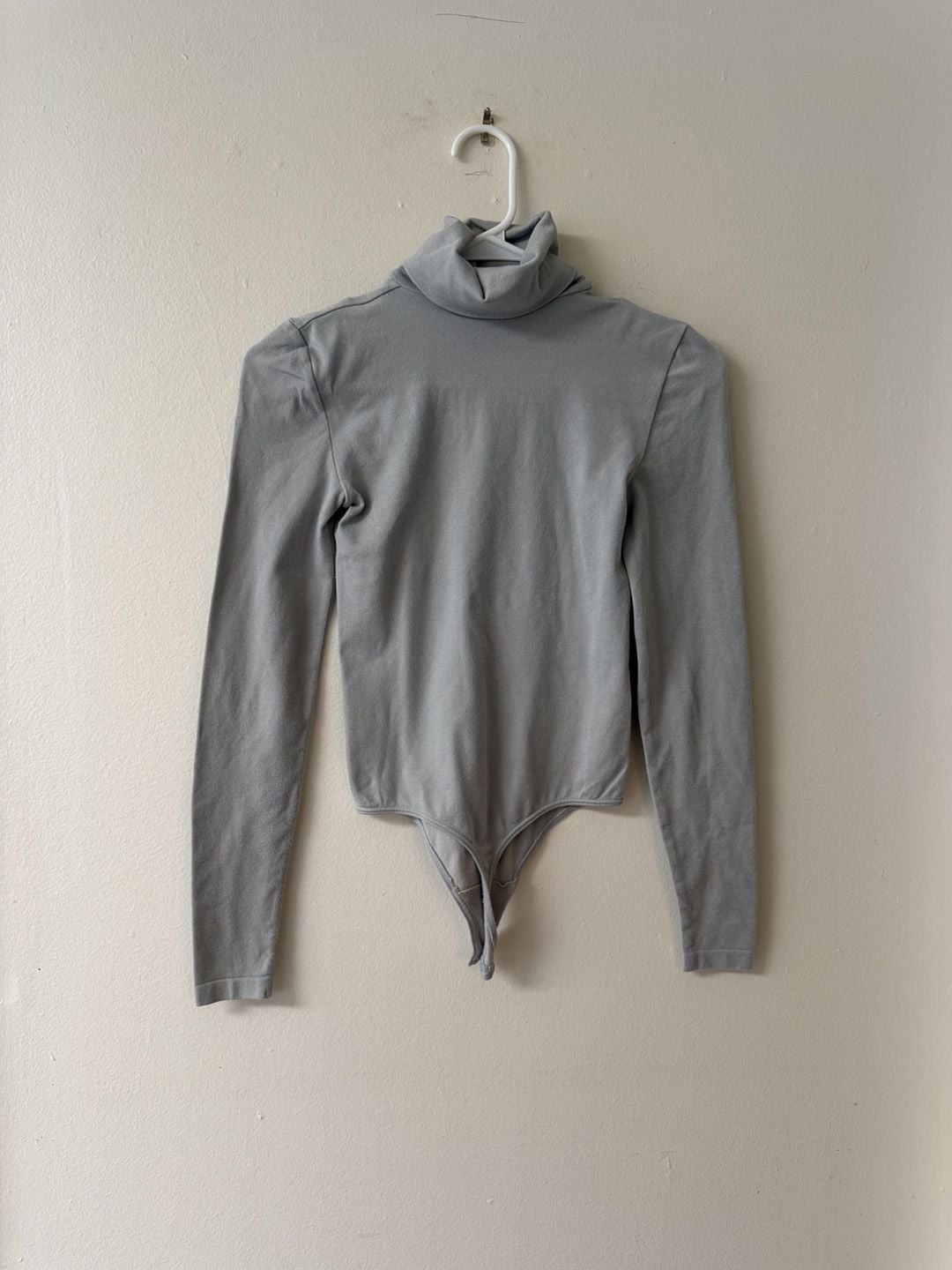 Wolford Turtleneck Bodysuit Size S Gray Cotton Long Sleeve 4