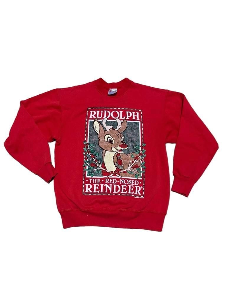 Vintage Rudolph the Red-Nosed Reindeer Christmas Sweatshirt Red 2
