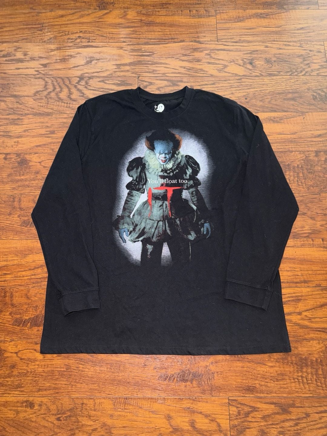 It Movie Pennywise Long Sleeve Graphic Tee Black 2