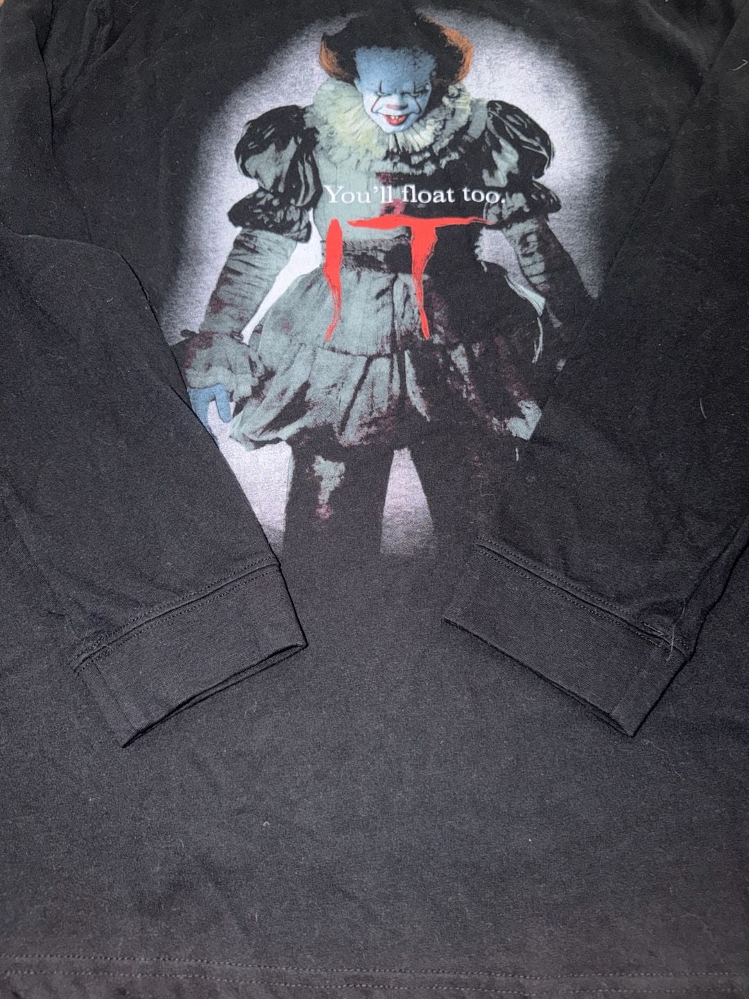 It Movie Pennywise Long Sleeve Graphic Tee Black 4