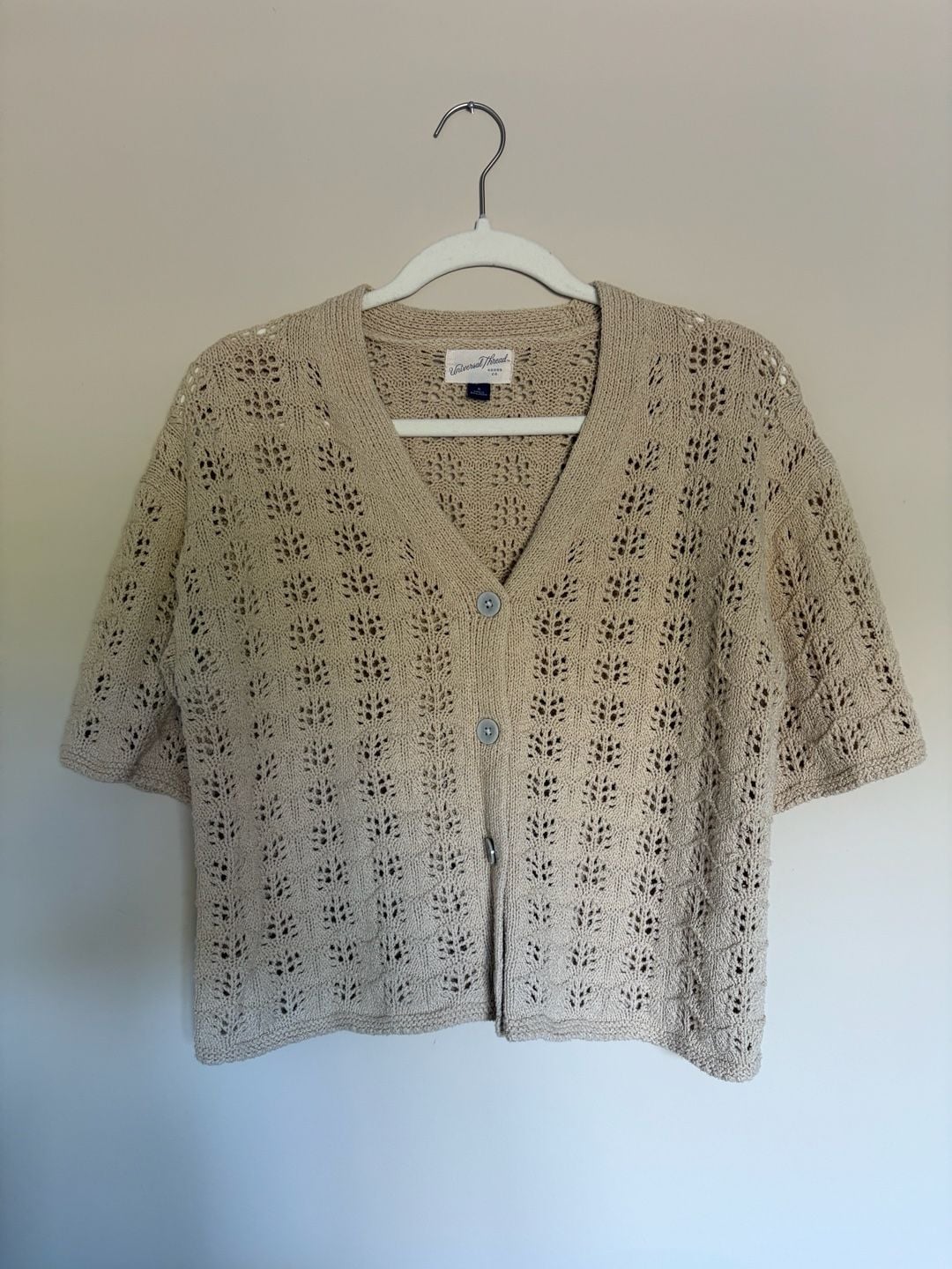 Universal Thread Cardigan Size s Beige Knit Sweater 2