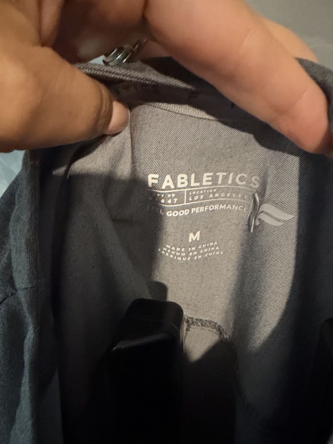 Fabletics V-Neck Scrub Top Size M Gray 3