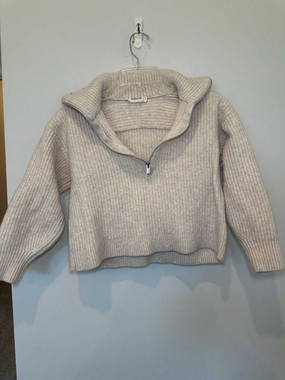 Everlane Ribbed Half Zip Sweater Size S 2