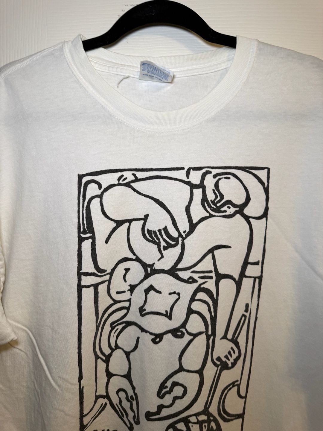 Vintage Gildan Crabbing Graphic Art T-Shirt White Size XL 3