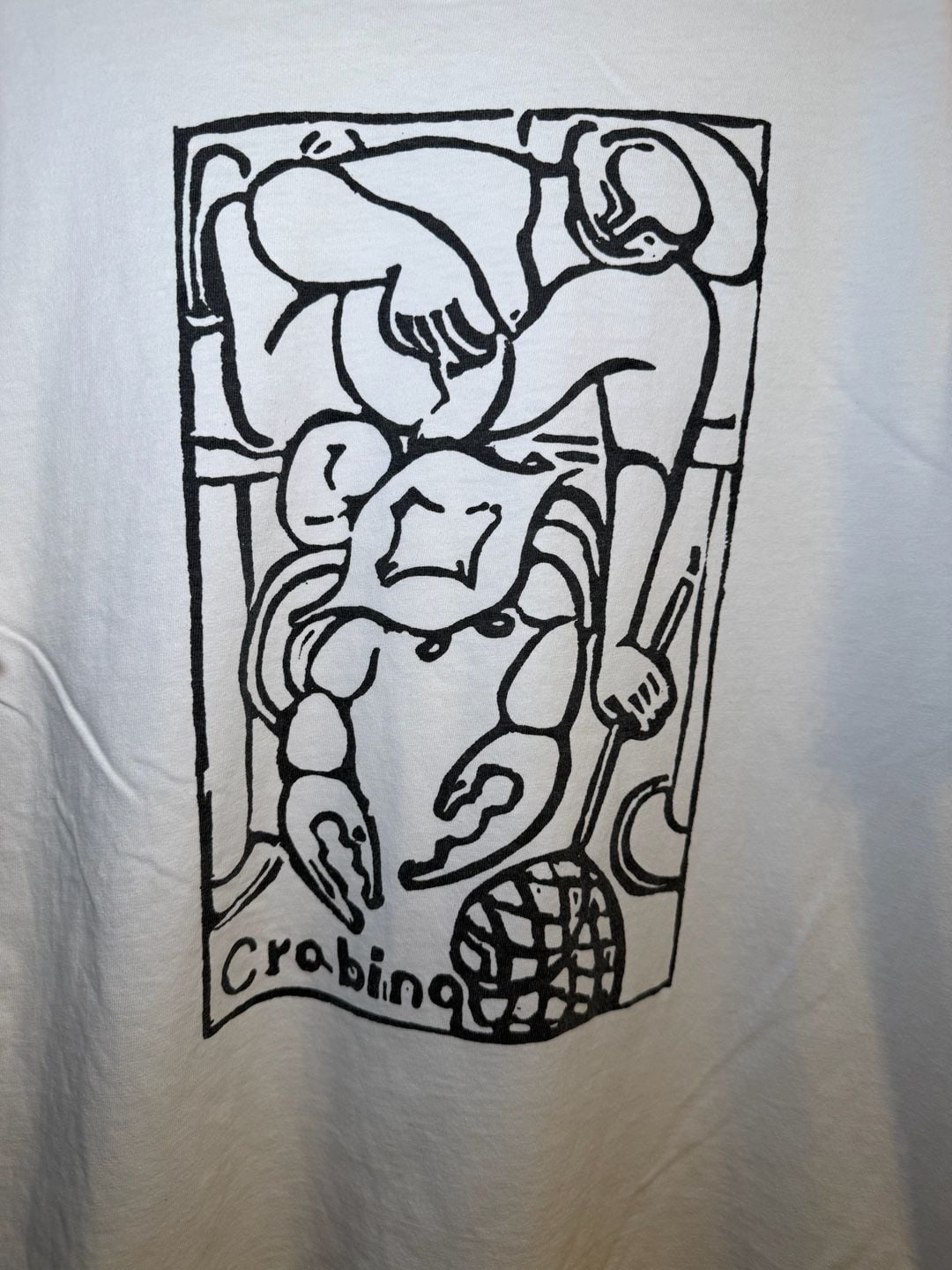 Vintage Gildan Crabbing Graphic Art T-Shirt White Size XL 4