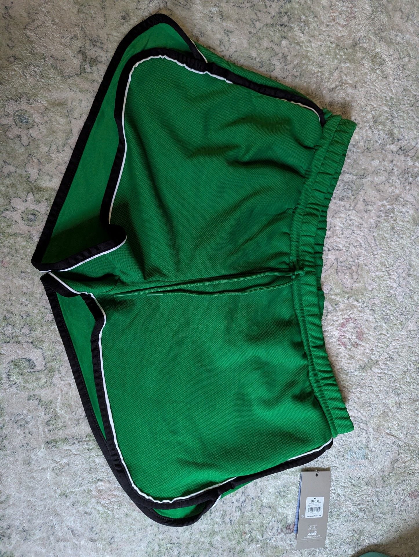 Avia Mesh Shorts Size XL 16-18 Green Athletic Track Piping 2