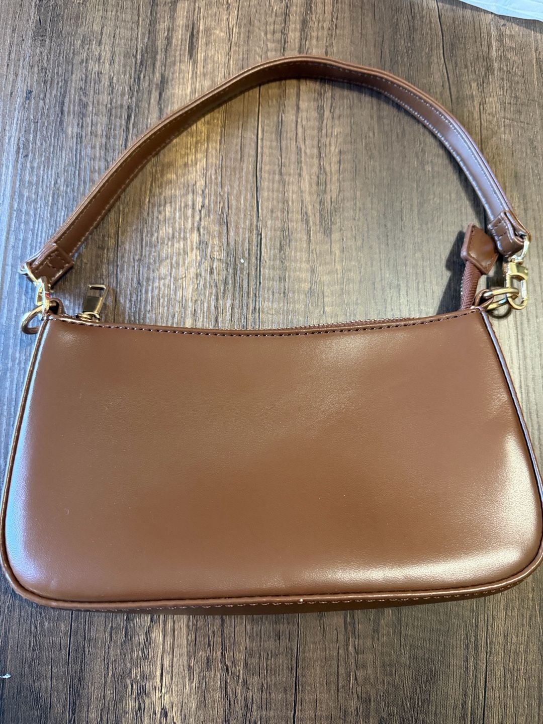 Brown Faux Leather Shoulder Bag Purse 2
