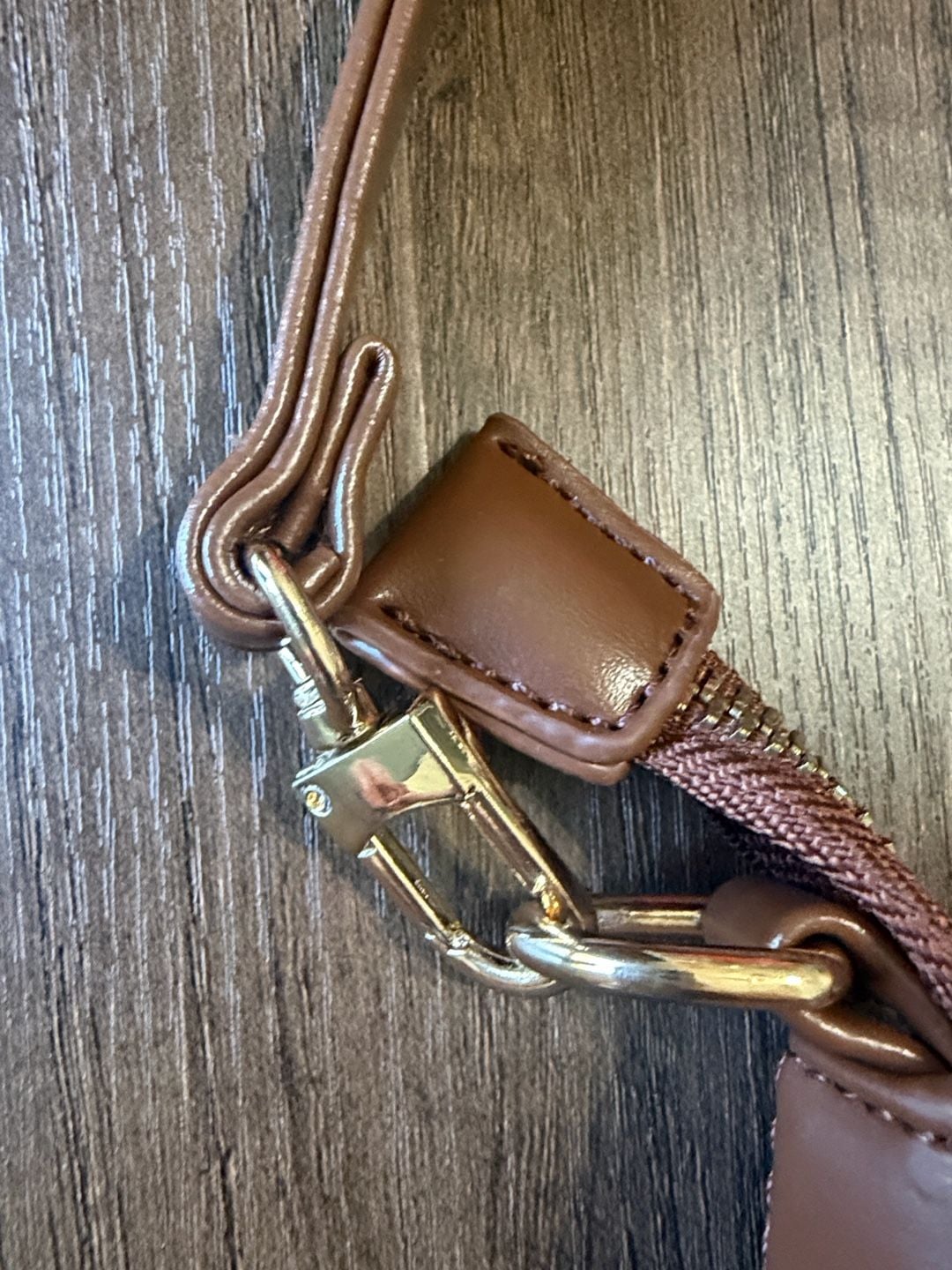 Brown Faux Leather Shoulder Bag Purse 4