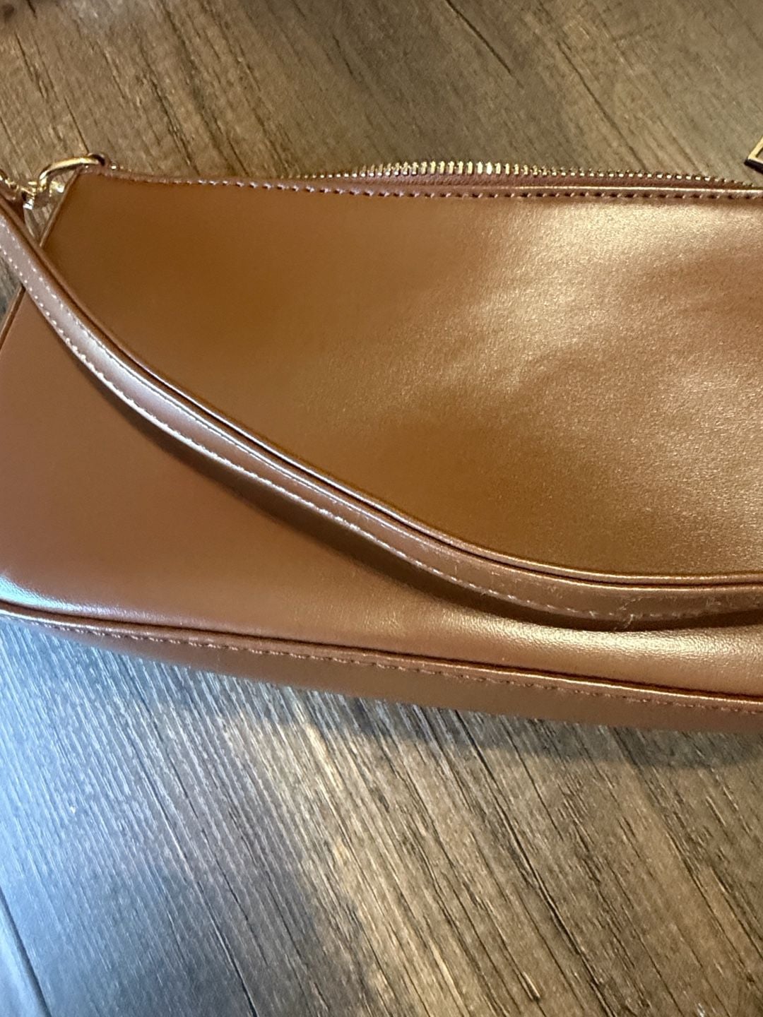 Brown Faux Leather Shoulder Bag Purse 7