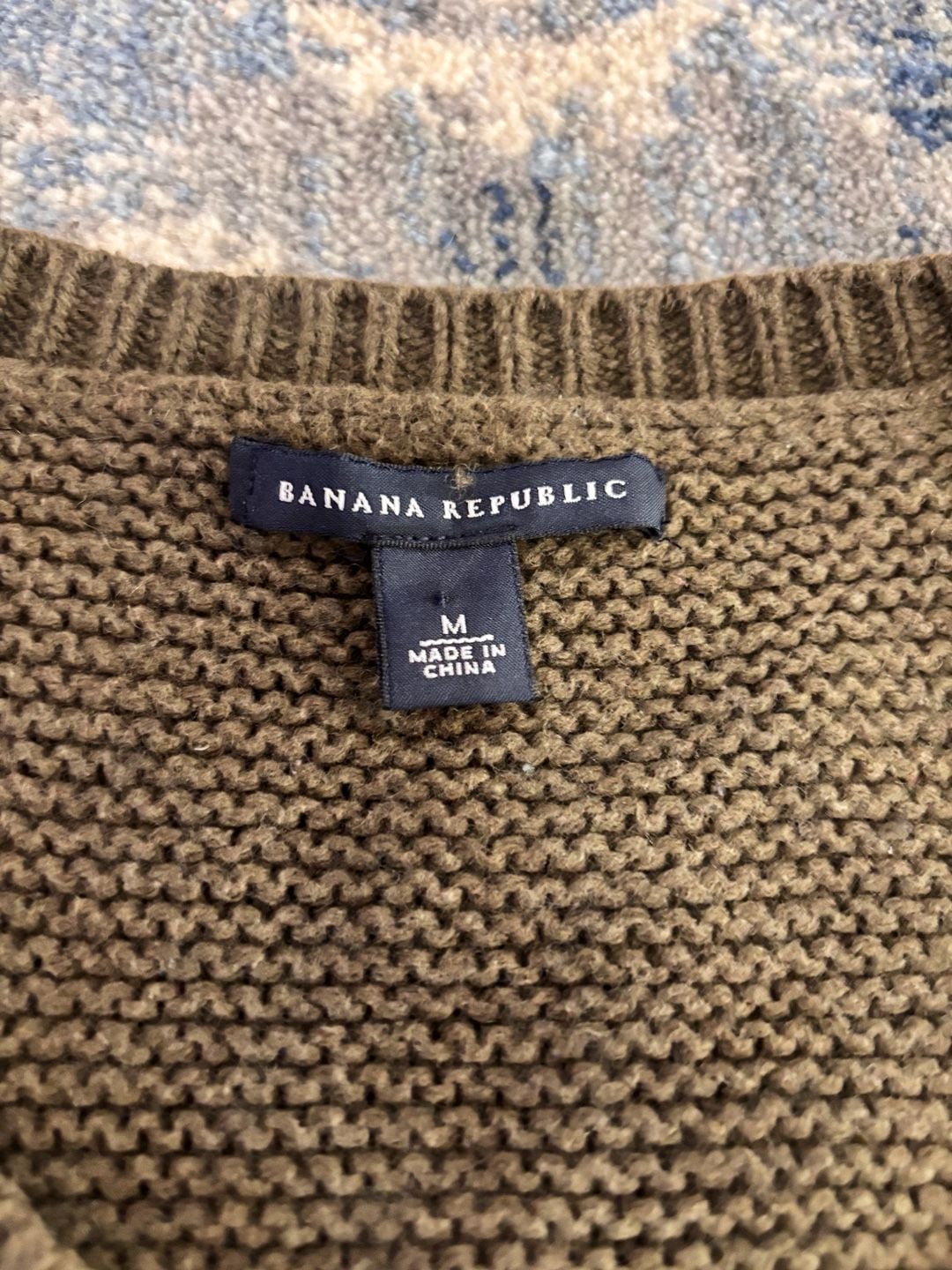 Banana Republic Cardigan Size M Olive Cable Knit Peplum Sweater 5