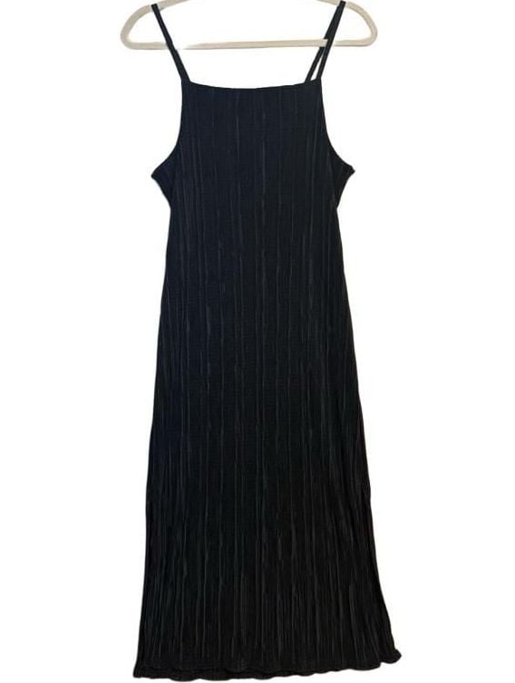 Witchy 90’s Fall Pleated Midi Dress Size US 6 Black 2