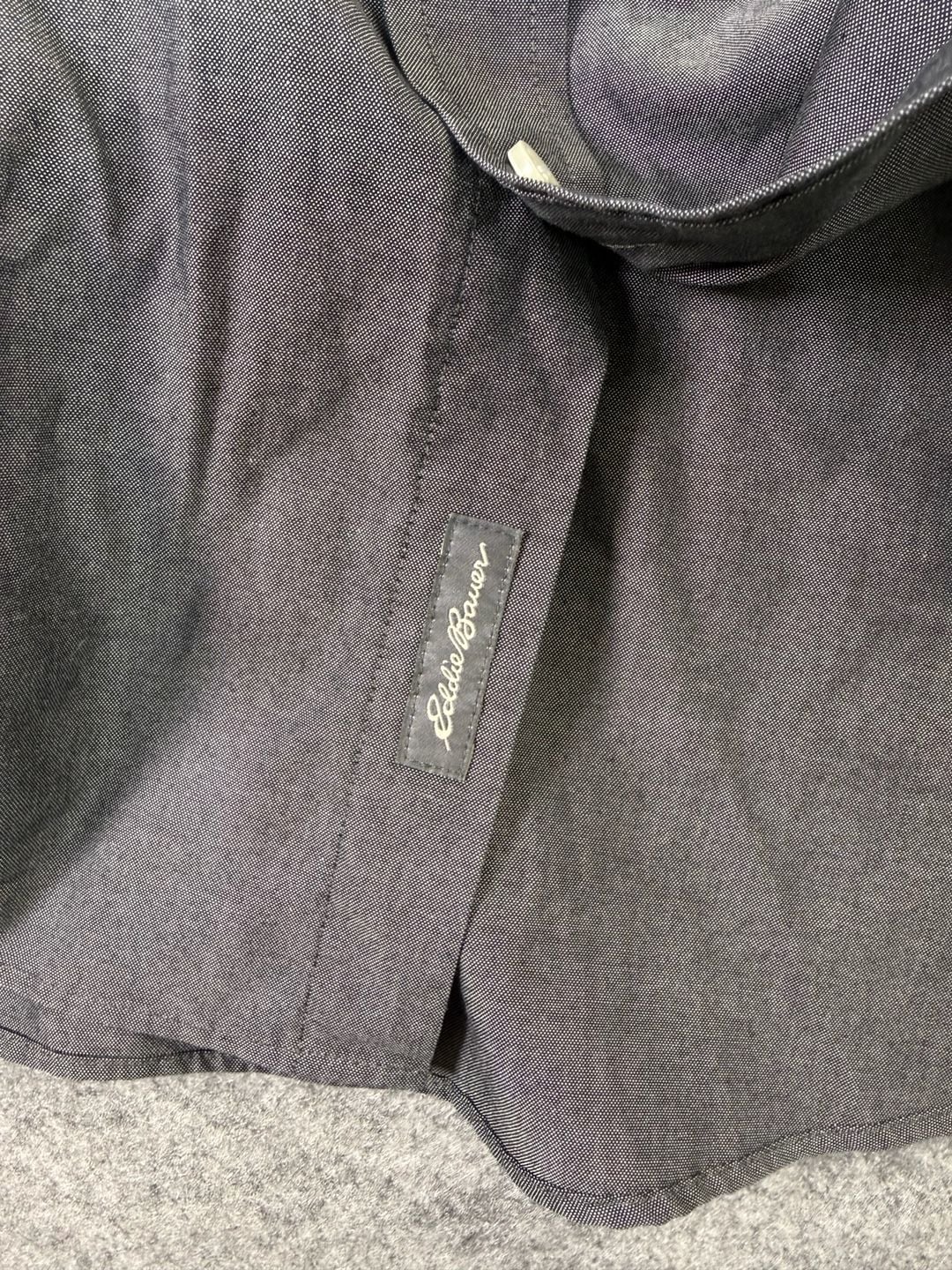 Eddie Bauer Wrinkle Free Relaxed Fit Shirt Size M Gray Long Sleeve 9