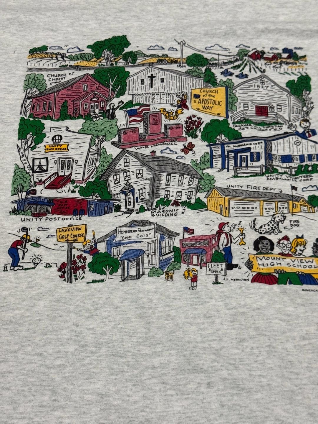 Vintage Unity Maine Graphic T-Shirt Grey 6