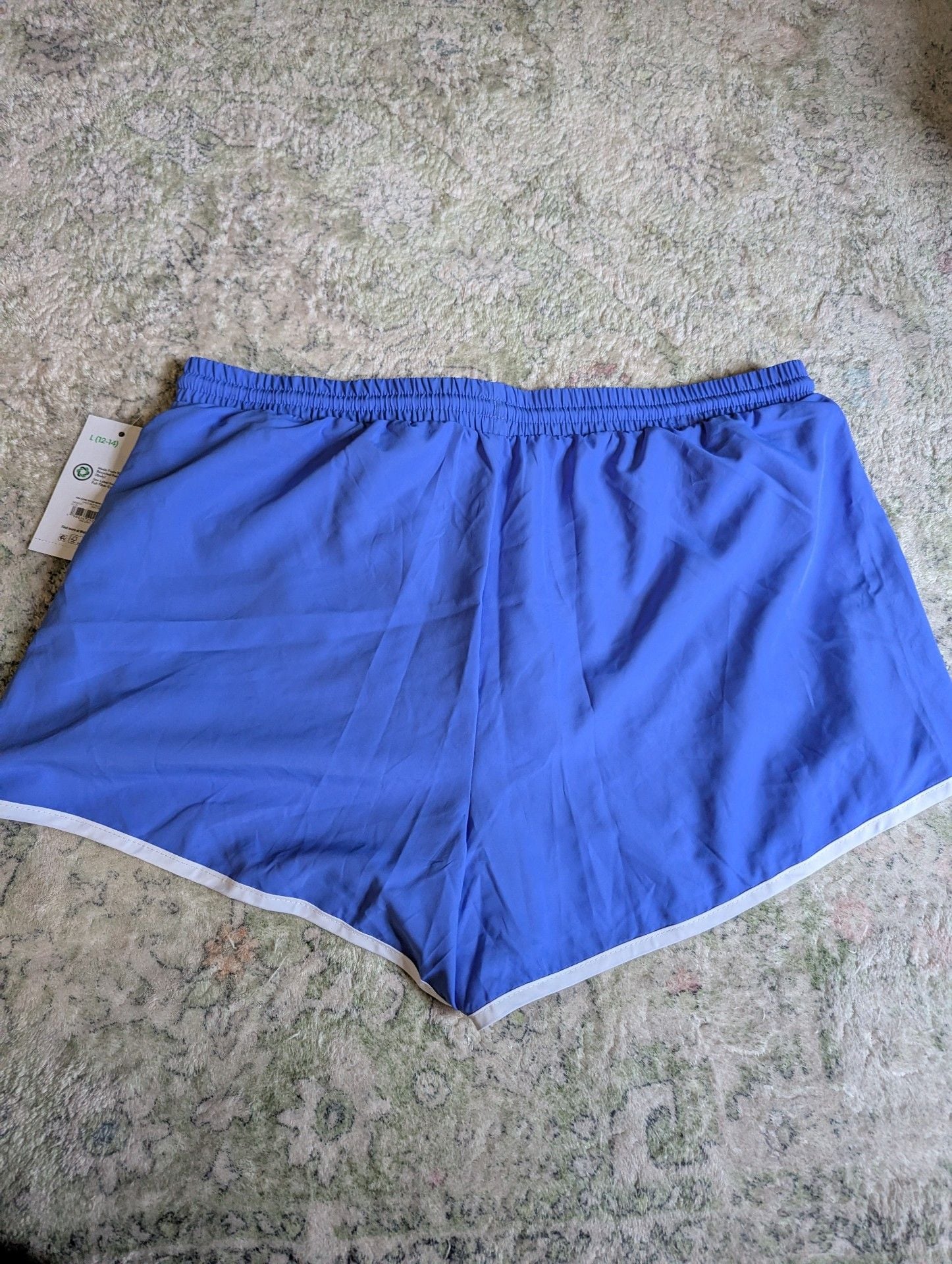 Athletic Works Shorts Size L (12-14) Blue White Trim Drawstring 3