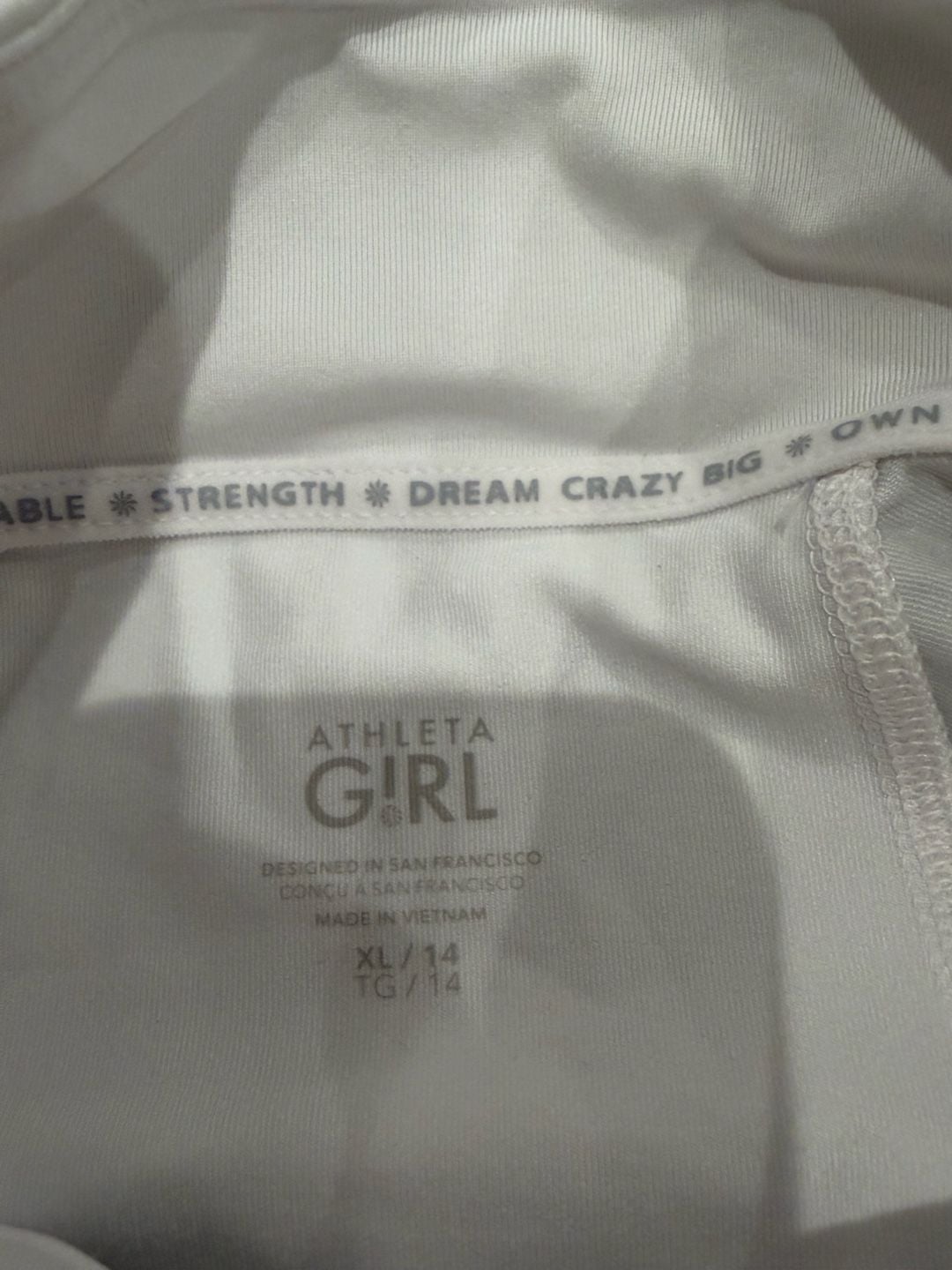 Athleta Girl 1/4 Zip Pullover Size XL/14 White Athletic Top 6