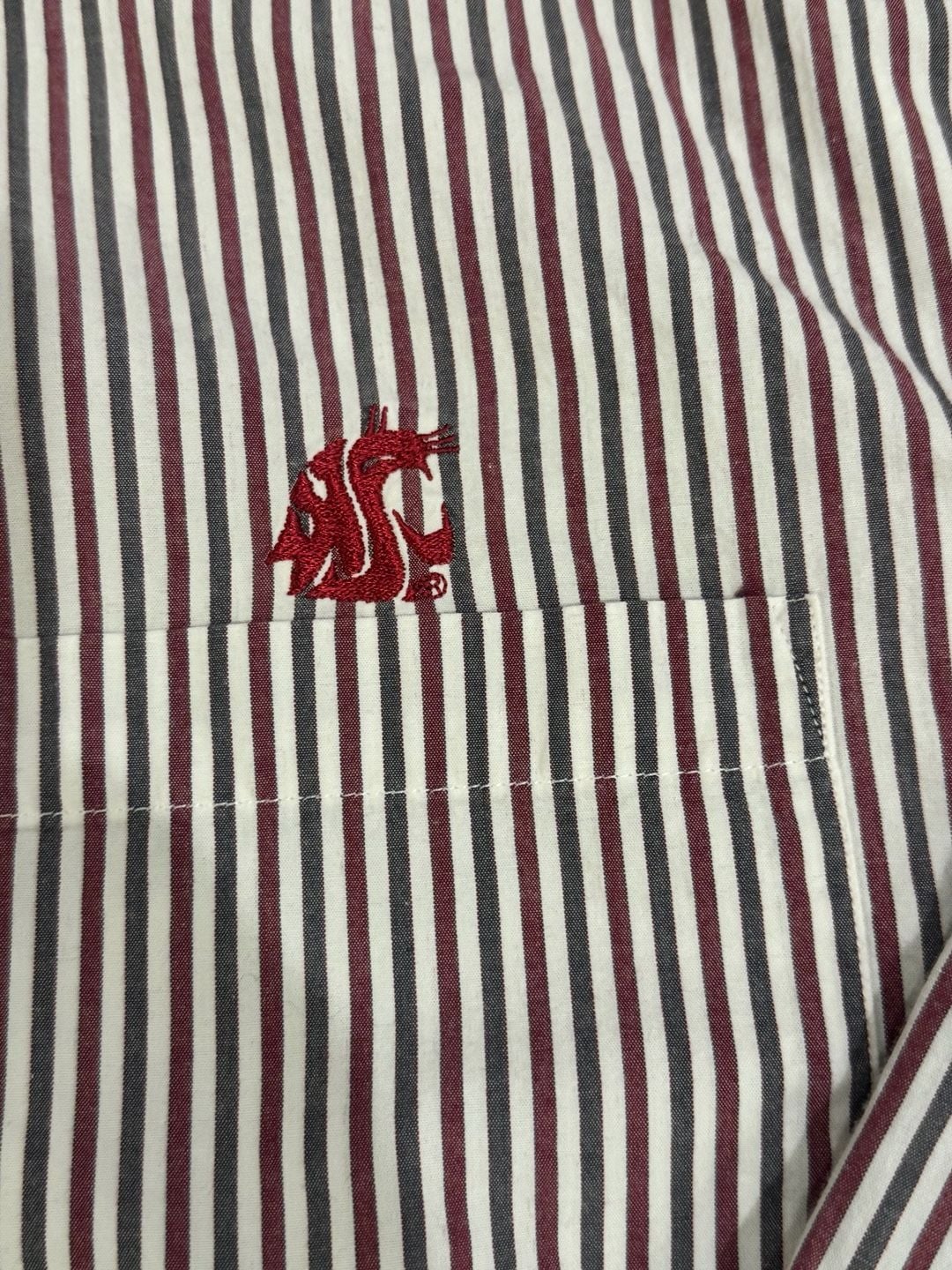 Vesi Sportswear Button-Down Shirt Size L Striped WSU Cougars 3