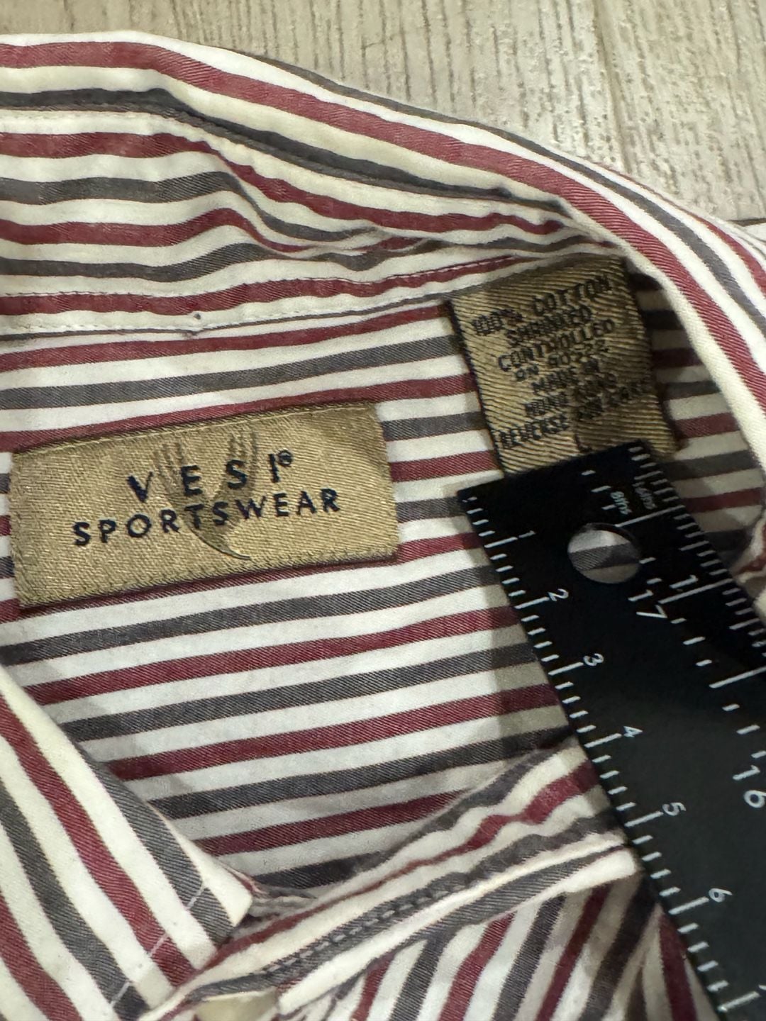 Vesi Sportswear Button-Down Shirt Size L Striped WSU Cougars 4