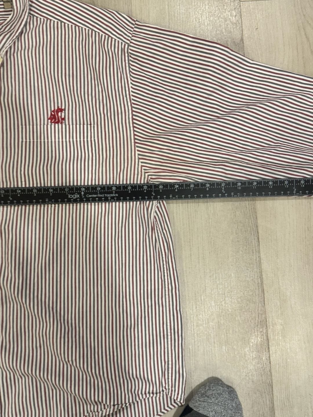 Vesi Sportswear Button-Down Shirt Size L Striped WSU Cougars 5