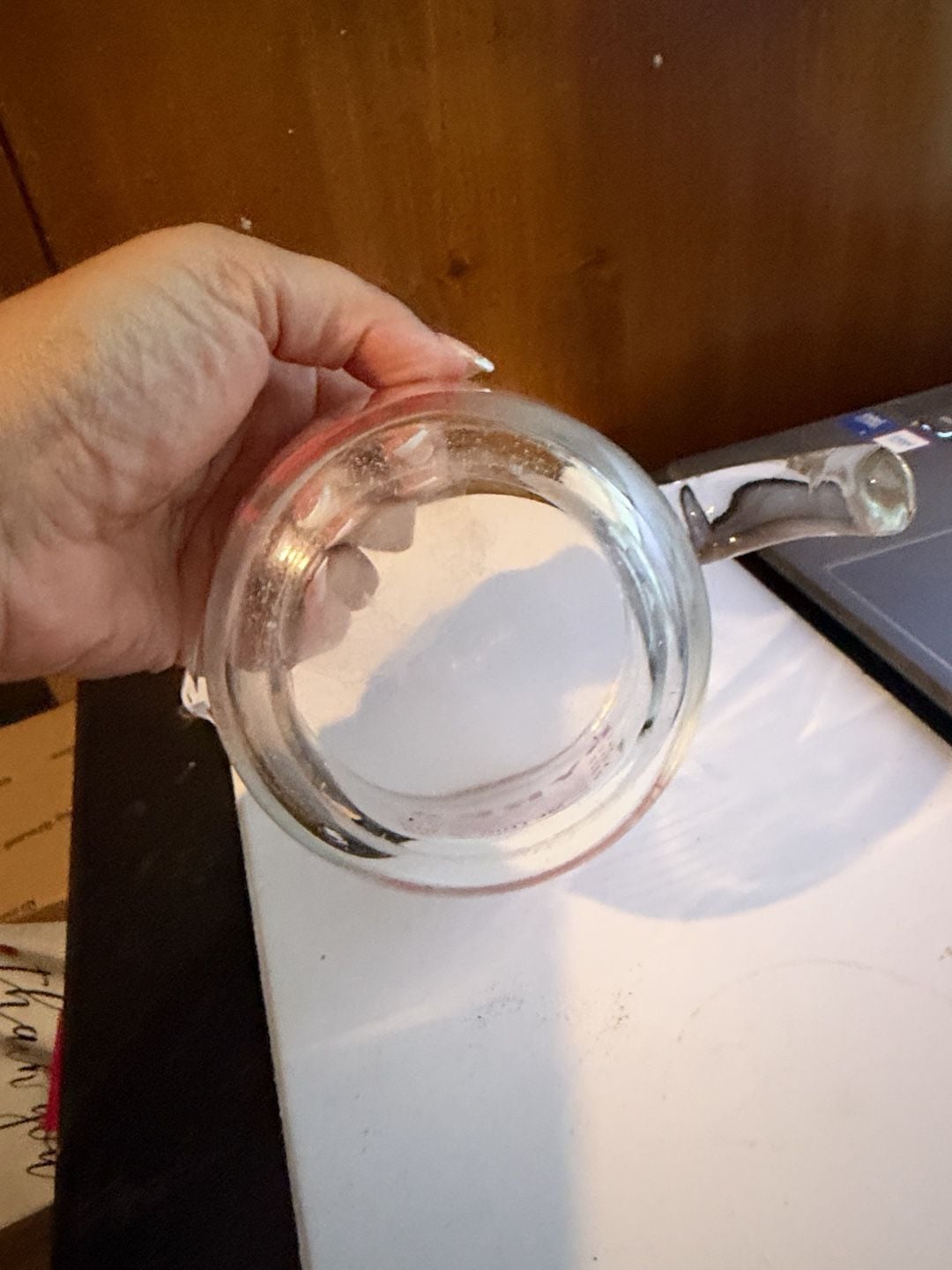 Pyrex 1 Cup Glass Measuring Cup Clear Red Print 2