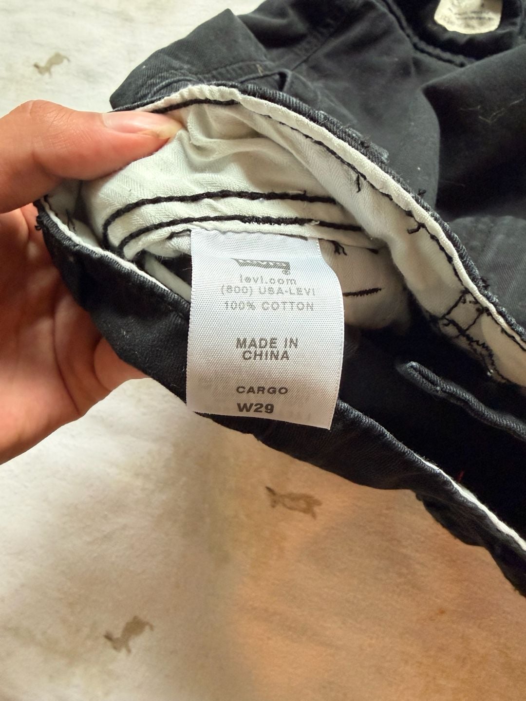 Levi's Cargo Shorts W29 Black Cotton 3