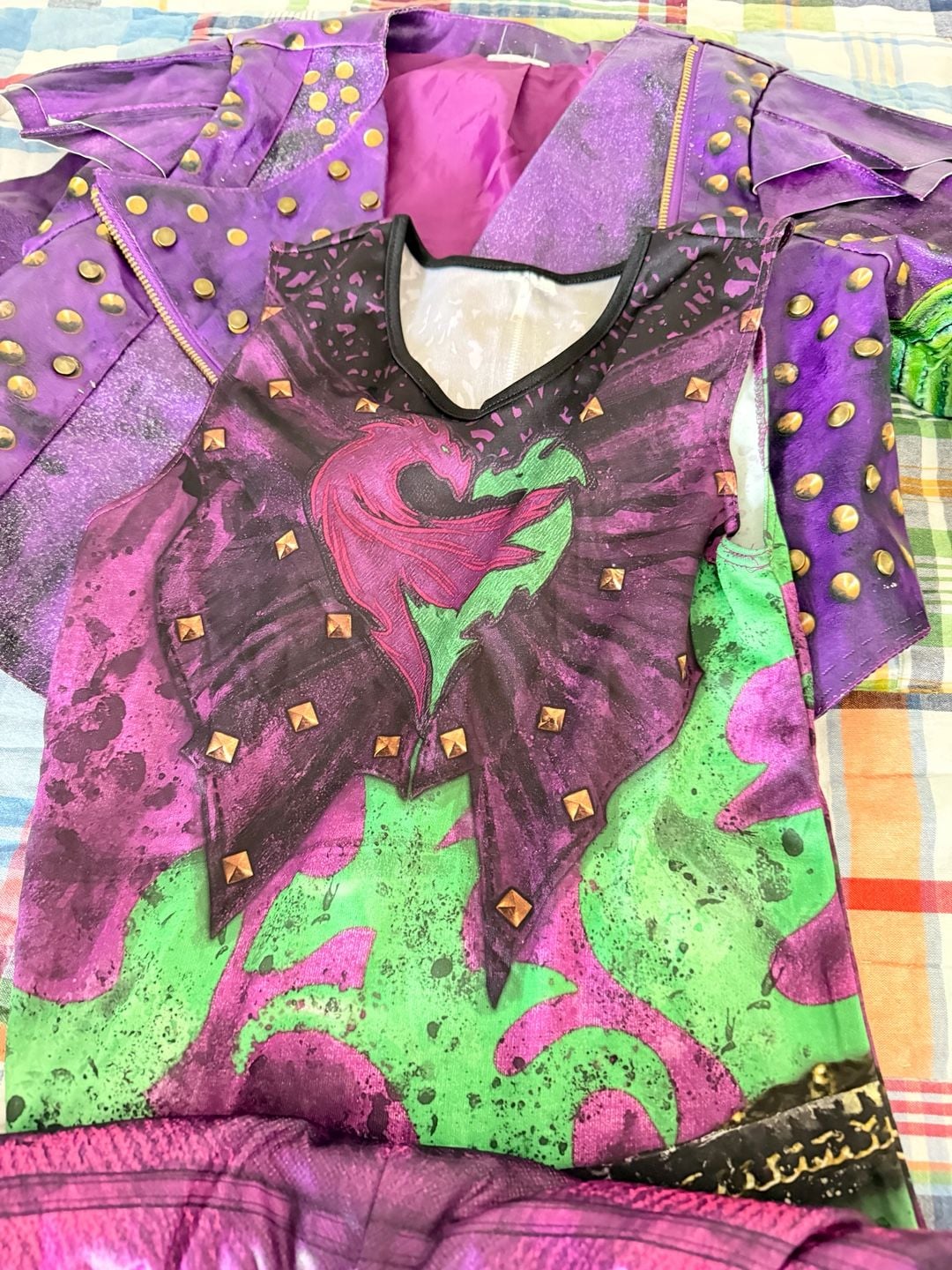 Disney Descendants Mal Costume Jacket Top Pants Size 8 3