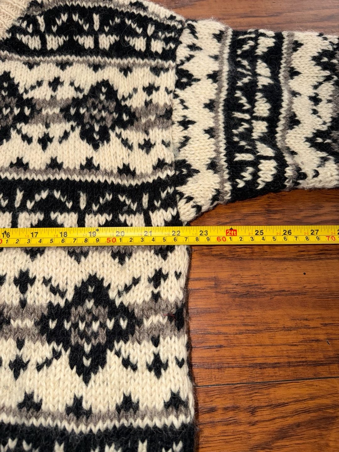 Lost Horizons Nordic Fair Isle Wool Cardigan Sweater Size L 4